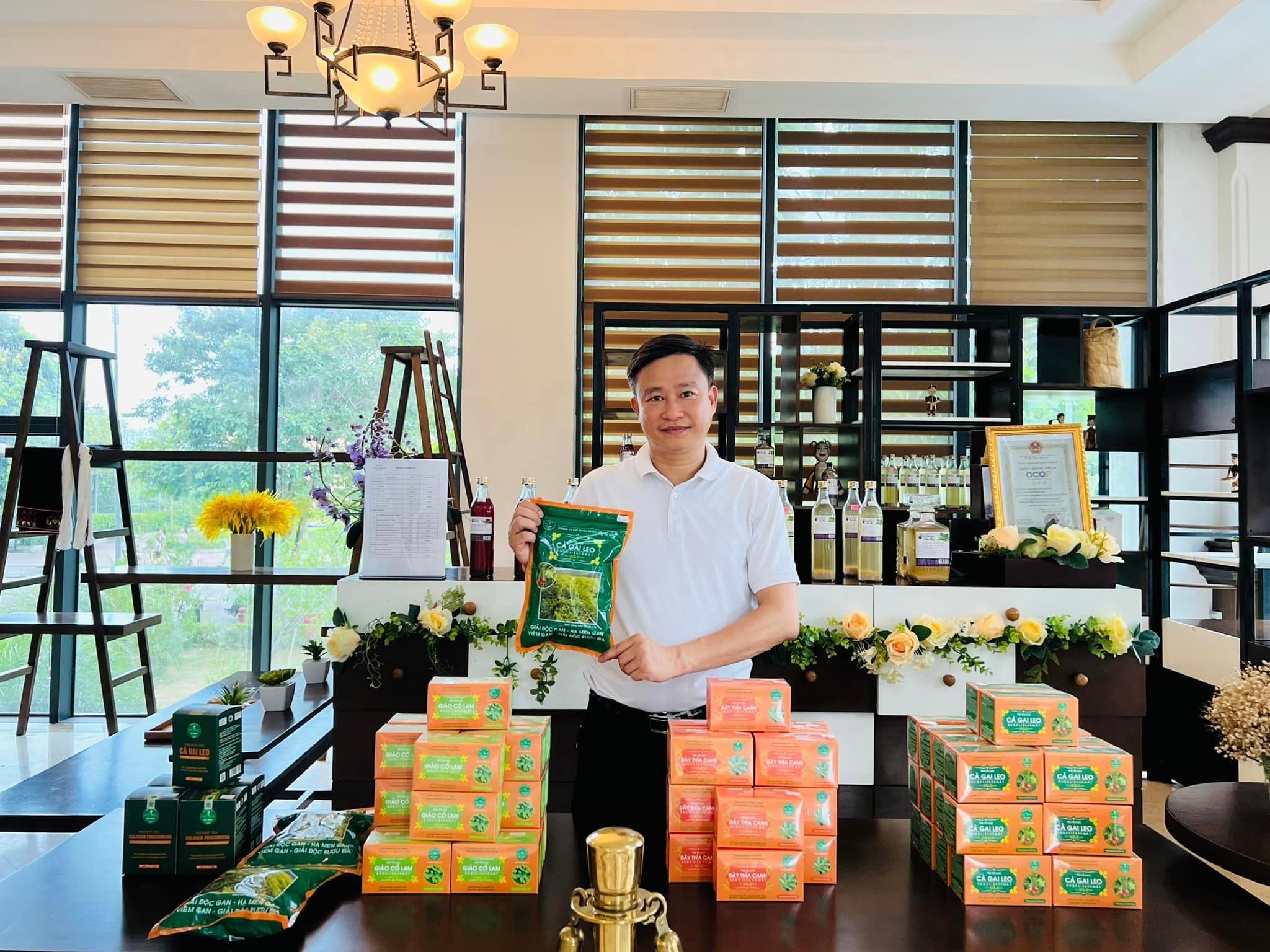 Những sản phẩm OCOP của Công ty dược liệu Pù Mát. Ảnh: P.V
