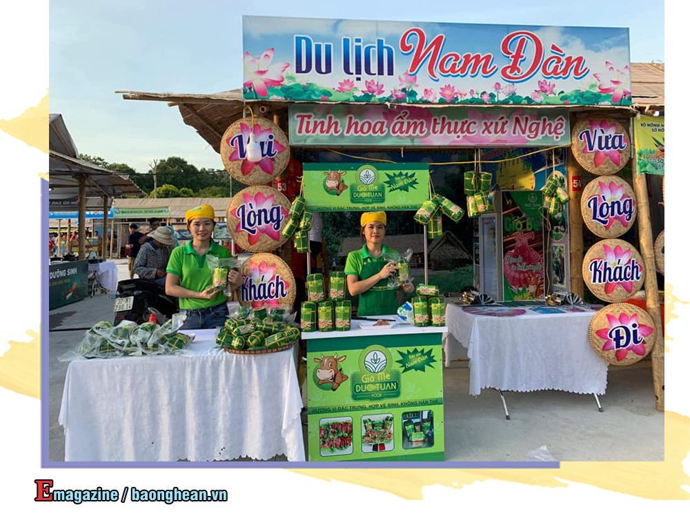 Giò me Đức Tuấn tại một hội chợ OCOP. Ảnh: T.P