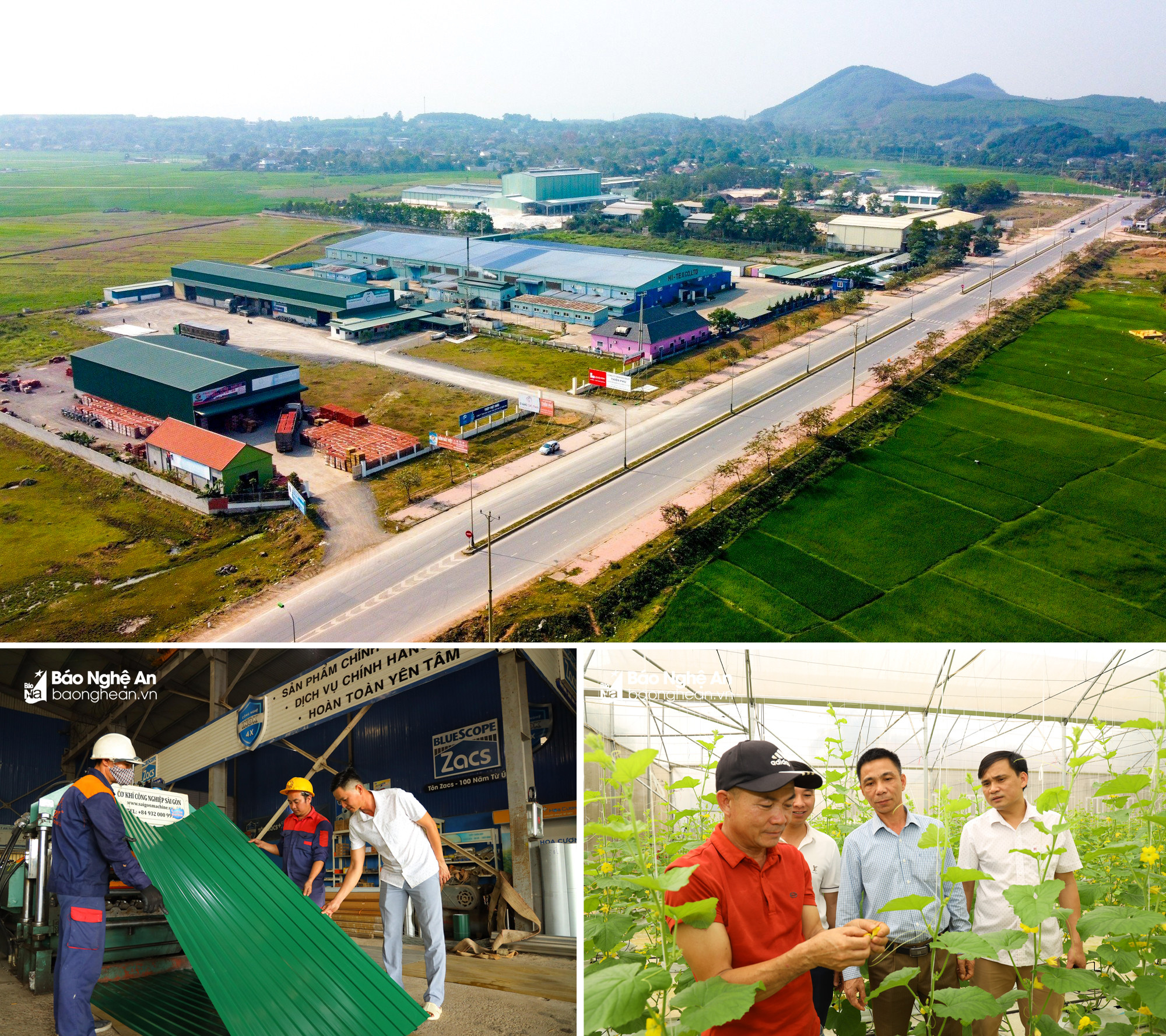bna_Khu công nghiệp Nghĩa Mỹ; Nhiều doanh nghiệp ở thị xã Thái Hòa hoạt động hiệu quả; Mô hình phát triển kinh tế trong nhà lưới ở xã Nghĩa Thuận (TX. Thái Hòa).jpg