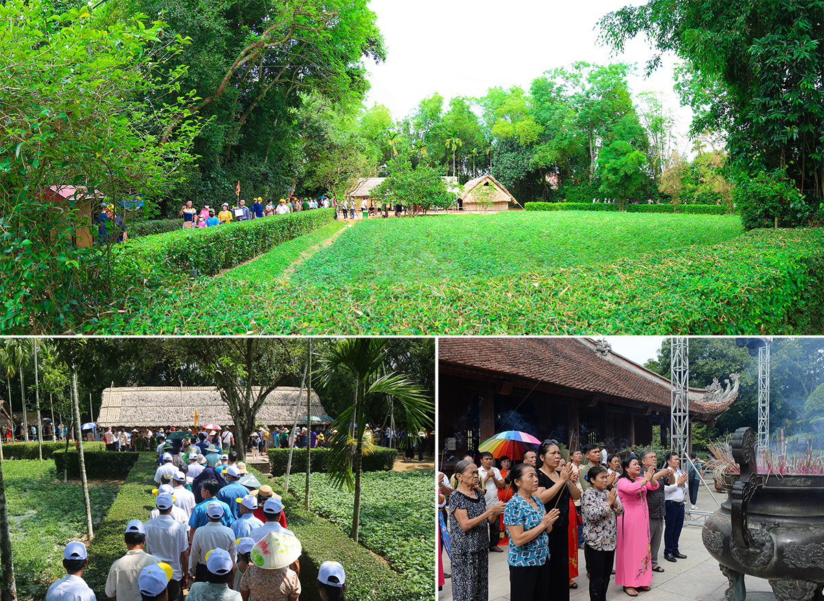 Dòng người về thăm quê Bác. Ảnh: Đình Tuyên - Huy Thư - Thành Cường