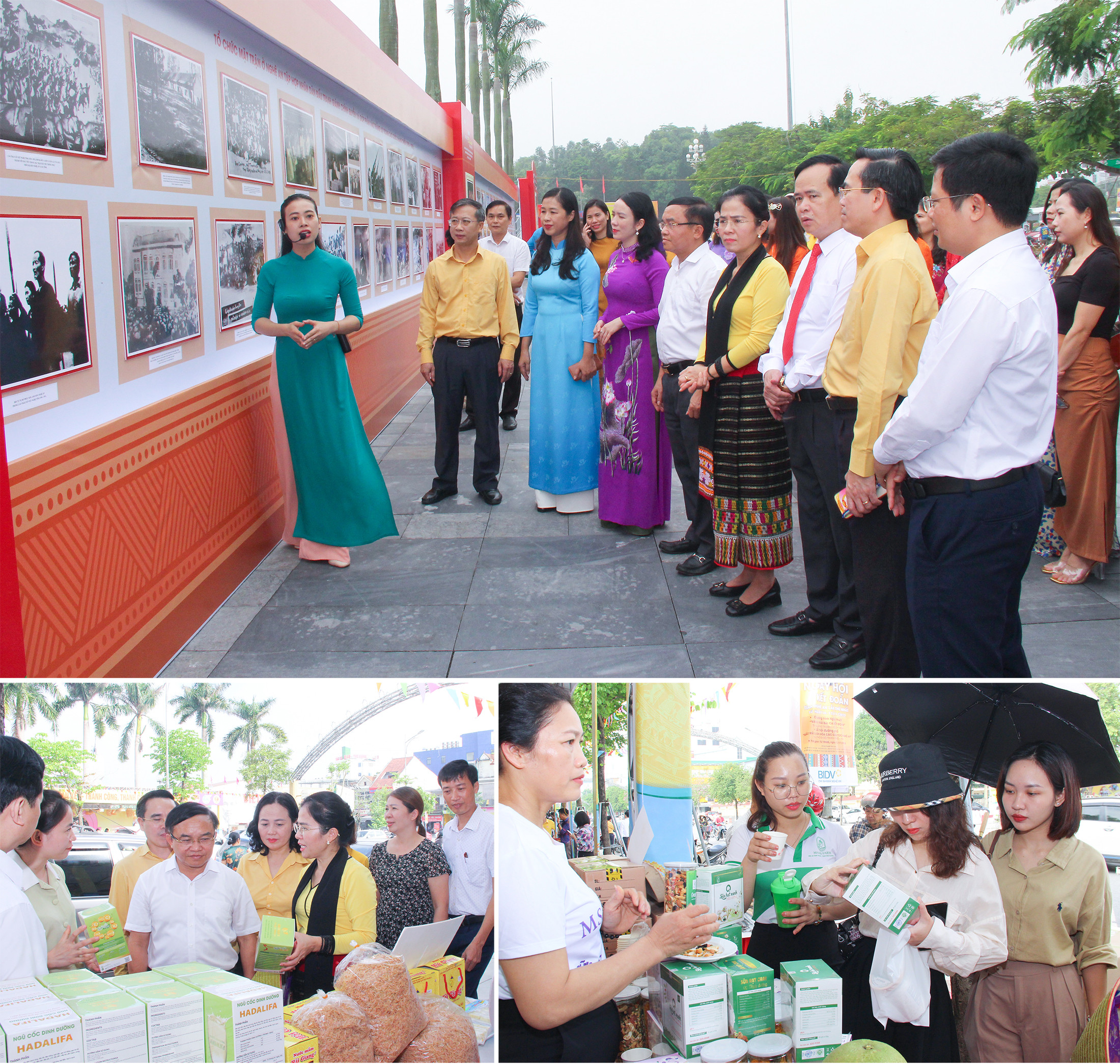 bna_Nghe thuyết minh triển lãm ảnh, tham quan gian hàng trưng bày giới thiệu các sản phẩm đặc trưng các vùng miền trong tỉnh.jpg