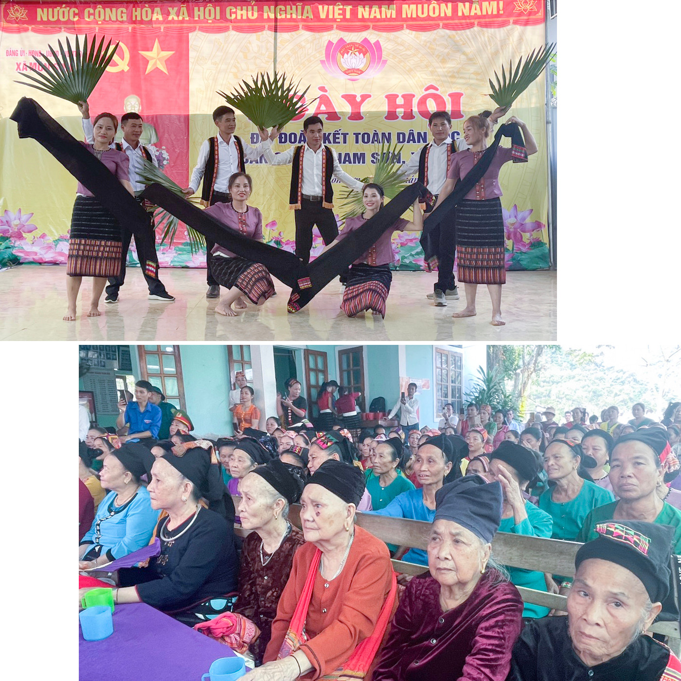 Người dân bản Nam Sơn, xã Môn Sơn (Con Cuông) tham gia Ngày hội Đại đoàn kết toàn dân tộc.jpg