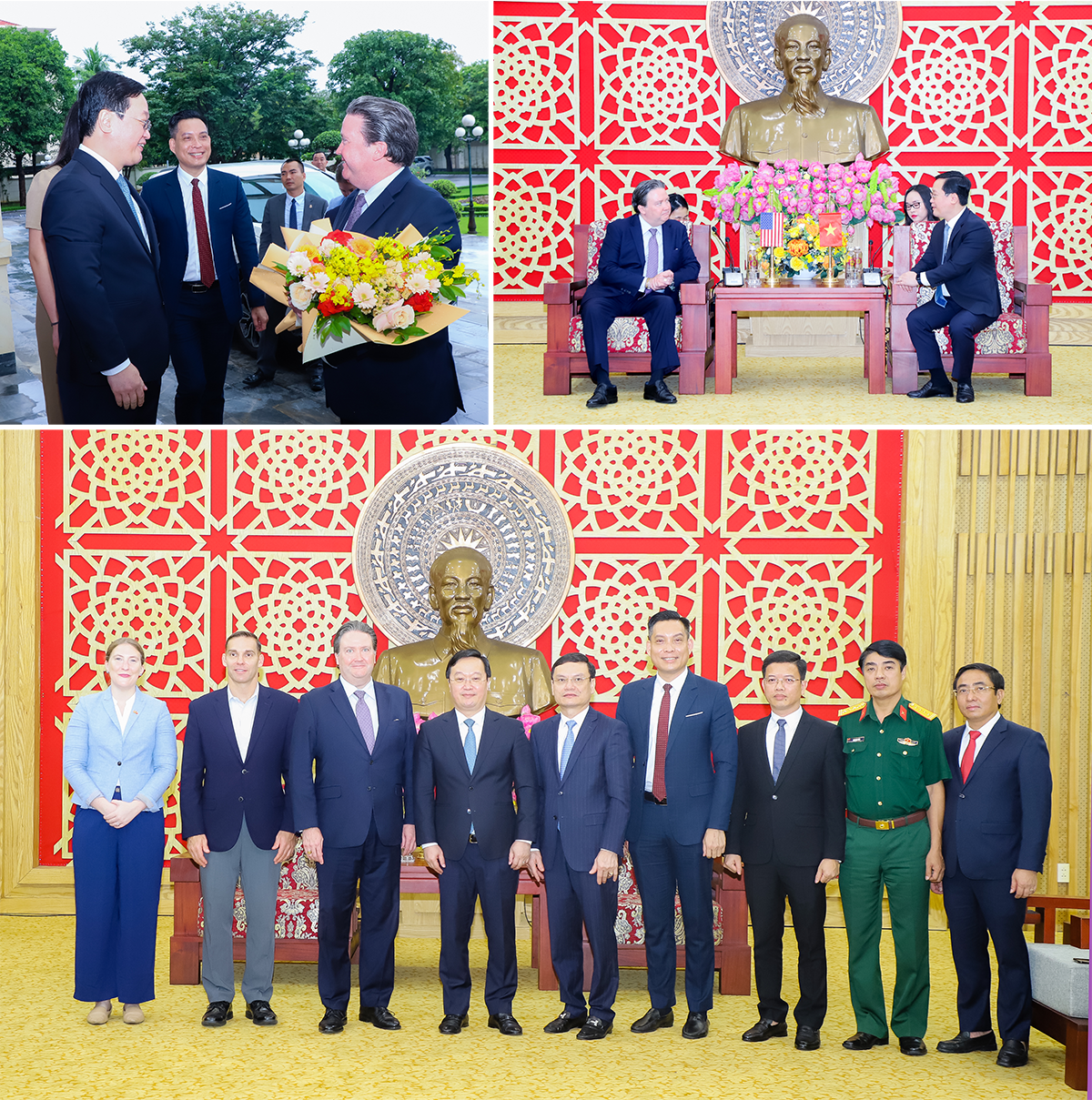 Chủ tịch UBND tỉnh Nguyễn Đức Trung tiếp Đại sứ đặc mệnh toàn quyền Hoa Kỳ Marc E. Knapper. Ảnh: Phạm Bằng