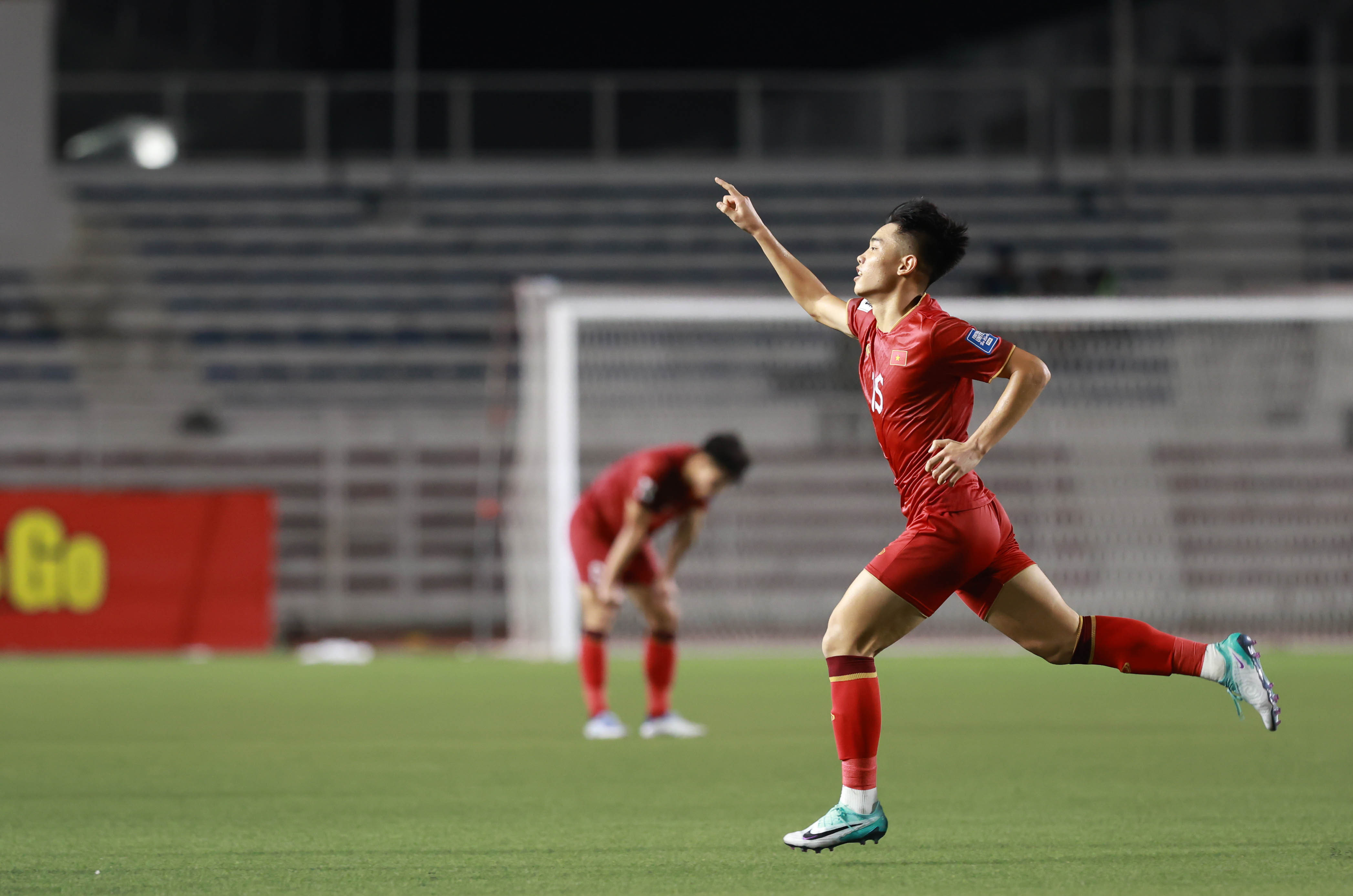 bna_ Đình Bắc có bàn thắng đầu tiên trong màu áo đội tuyển Quốc gia tại trân gặp Philippines ở vòng loại thứ 2 World Cup 2026. Ảnh Hai Hoang.jpg