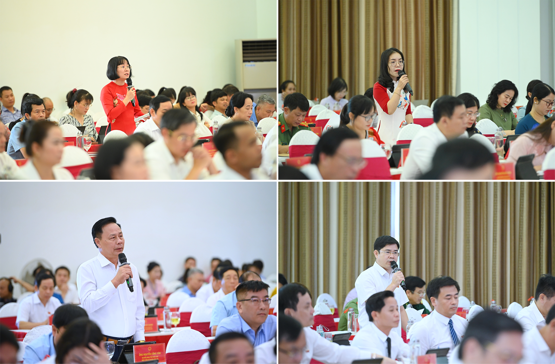 Các đại biểu HĐND tỉnh đặt câu hỏi tại phiên chất vấn và trả lời chất vấn. Ảnh: Thành Cường