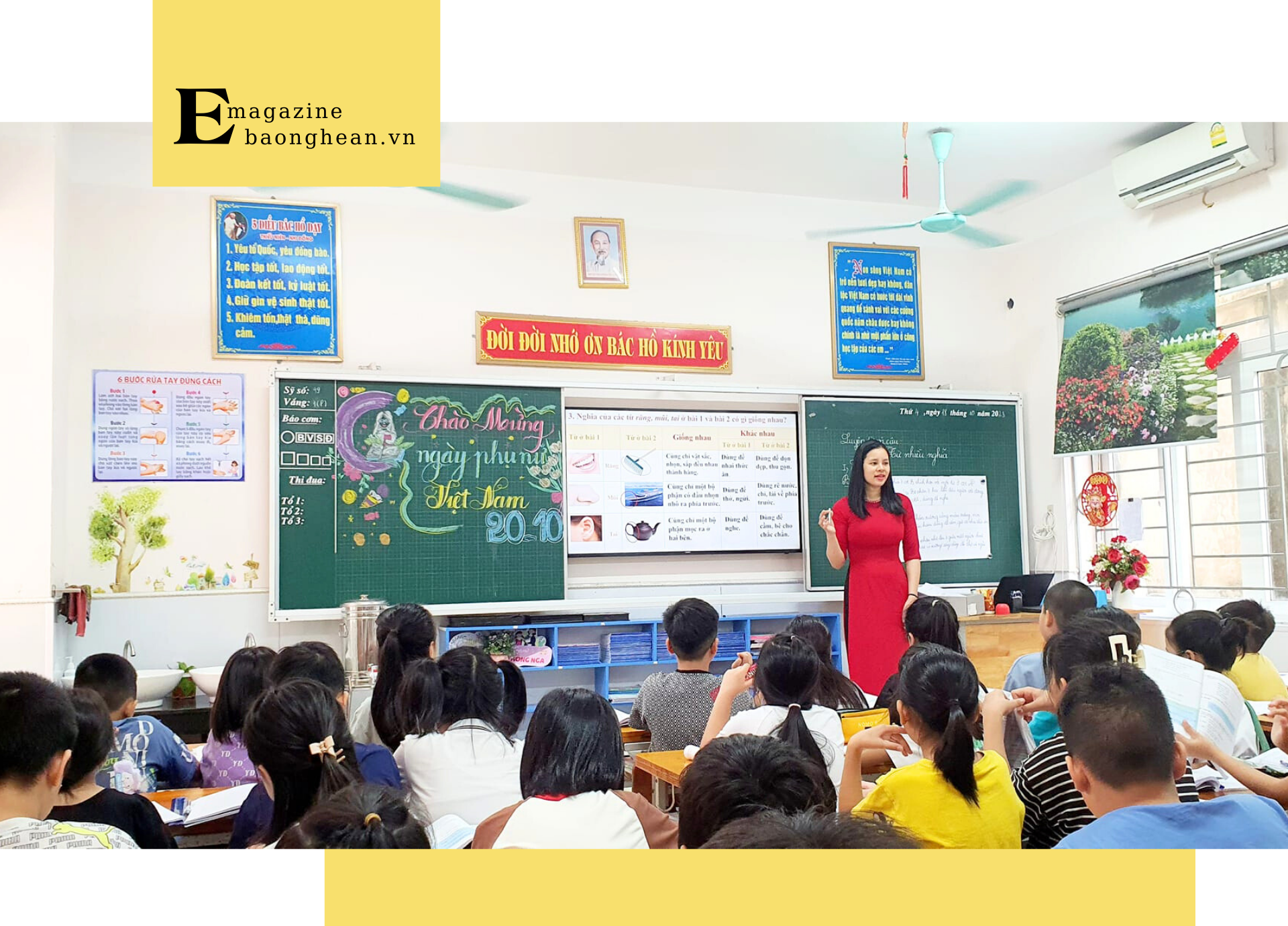 Giờ học của học sinh Trường Tiểu học Lê Mao (TP. Vinh).