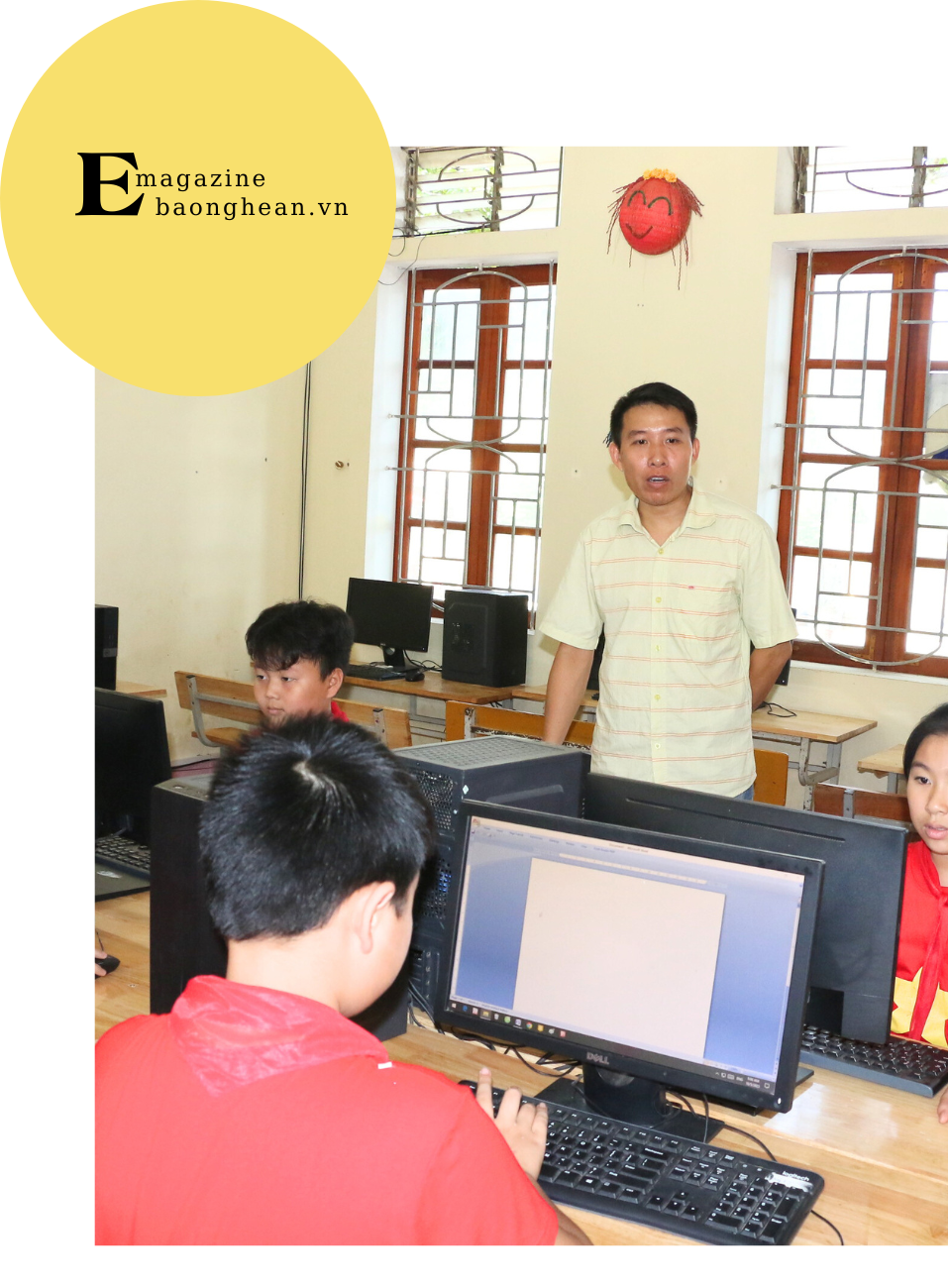 Phòng máy vi tính của Trường Tiểu học Nghĩa Lâm - Nghĩa Đàn được triển khai từ nguồn xã hội hóa.