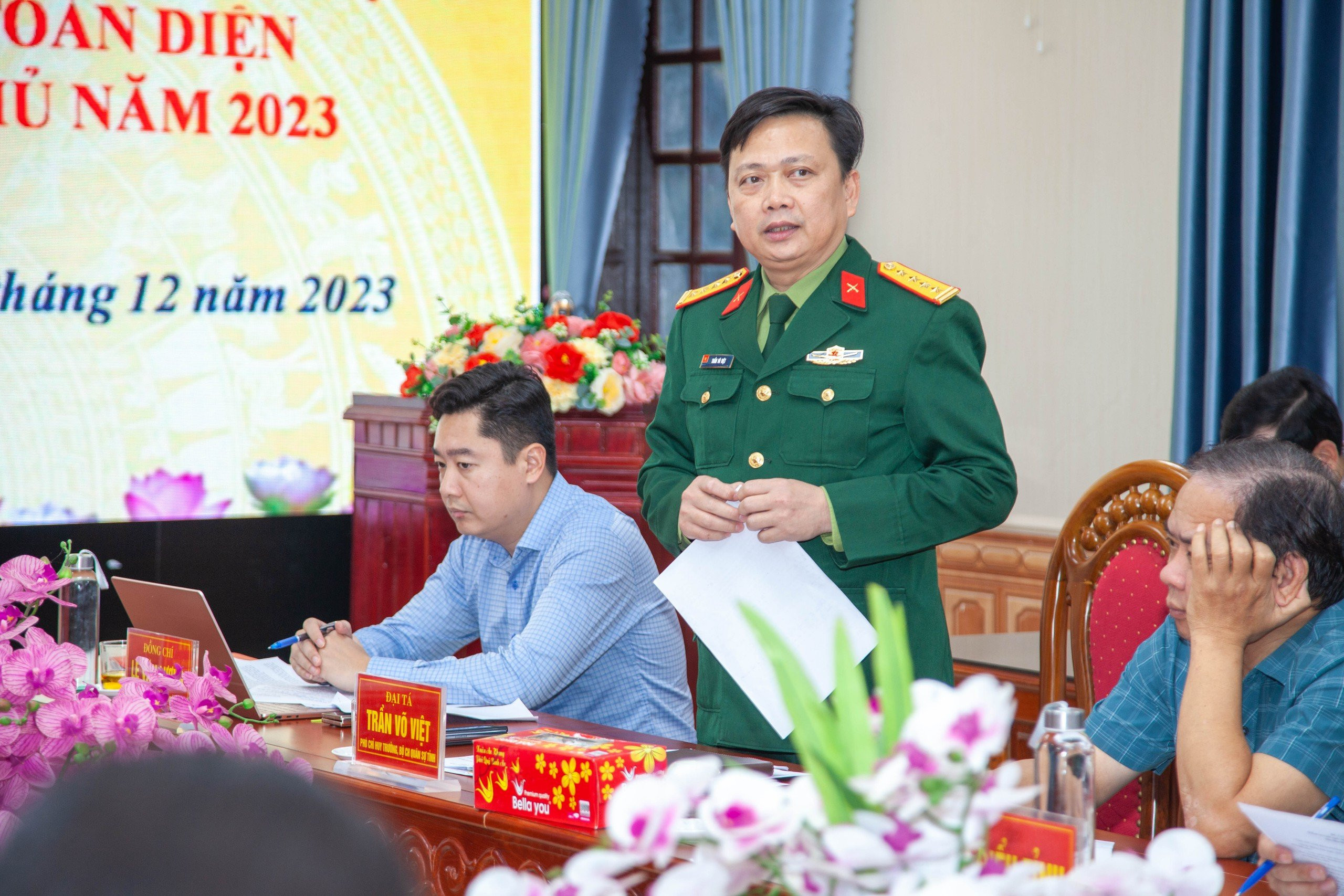 bna-Đại tá Trần Võ Việt phát biểu tại cuộc làm việc .jpg
