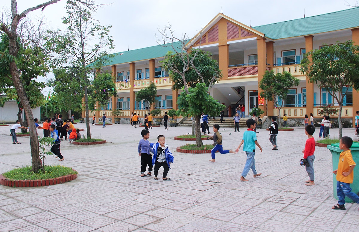 Ngôi trường tiểu học trên quê hương Nguyễn Trường Tộ, xã Hưng Trung, huyện Hưng Nguyên. Ảnh: Mai Hoa