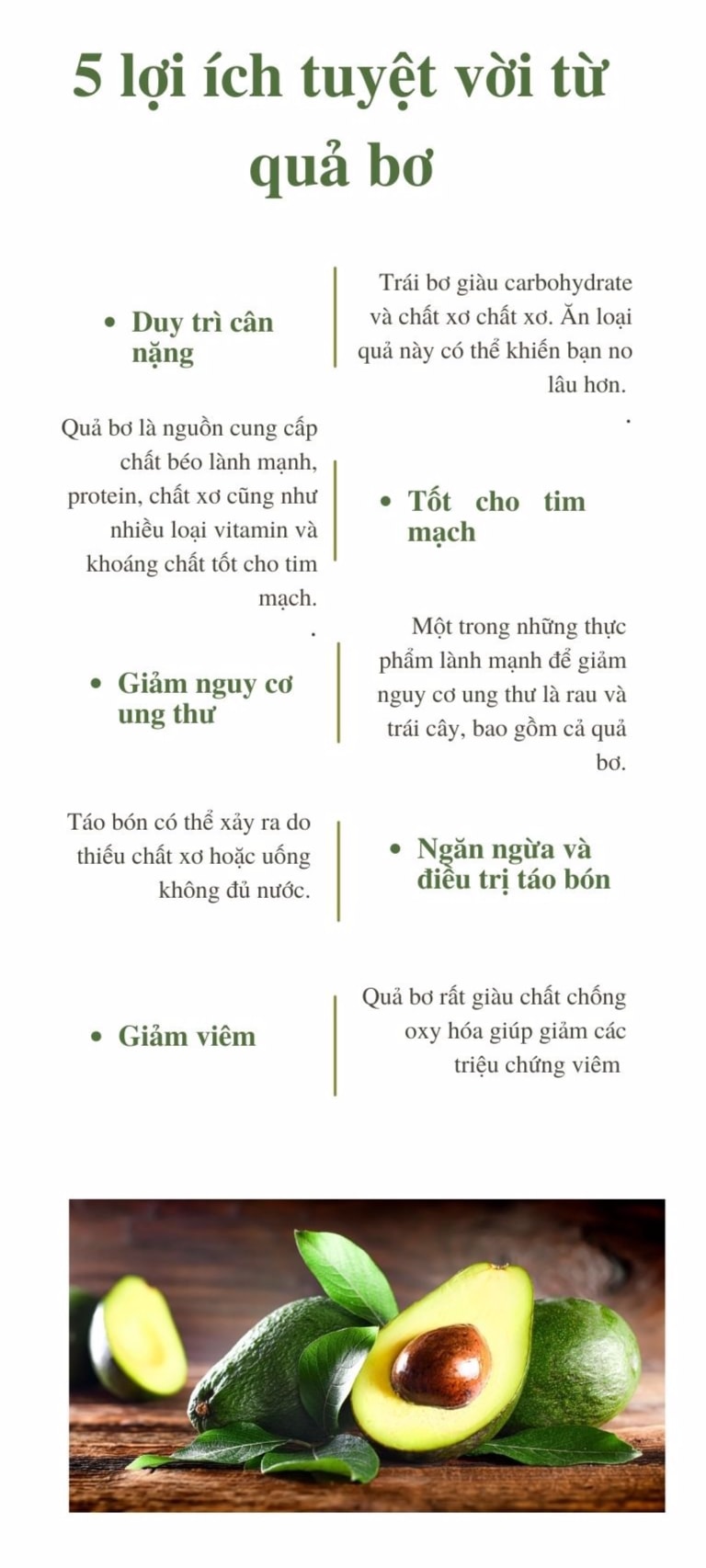 Lợi ích ấn tượng khi ăn 1/3 quả bơ mỗi ngày - 2