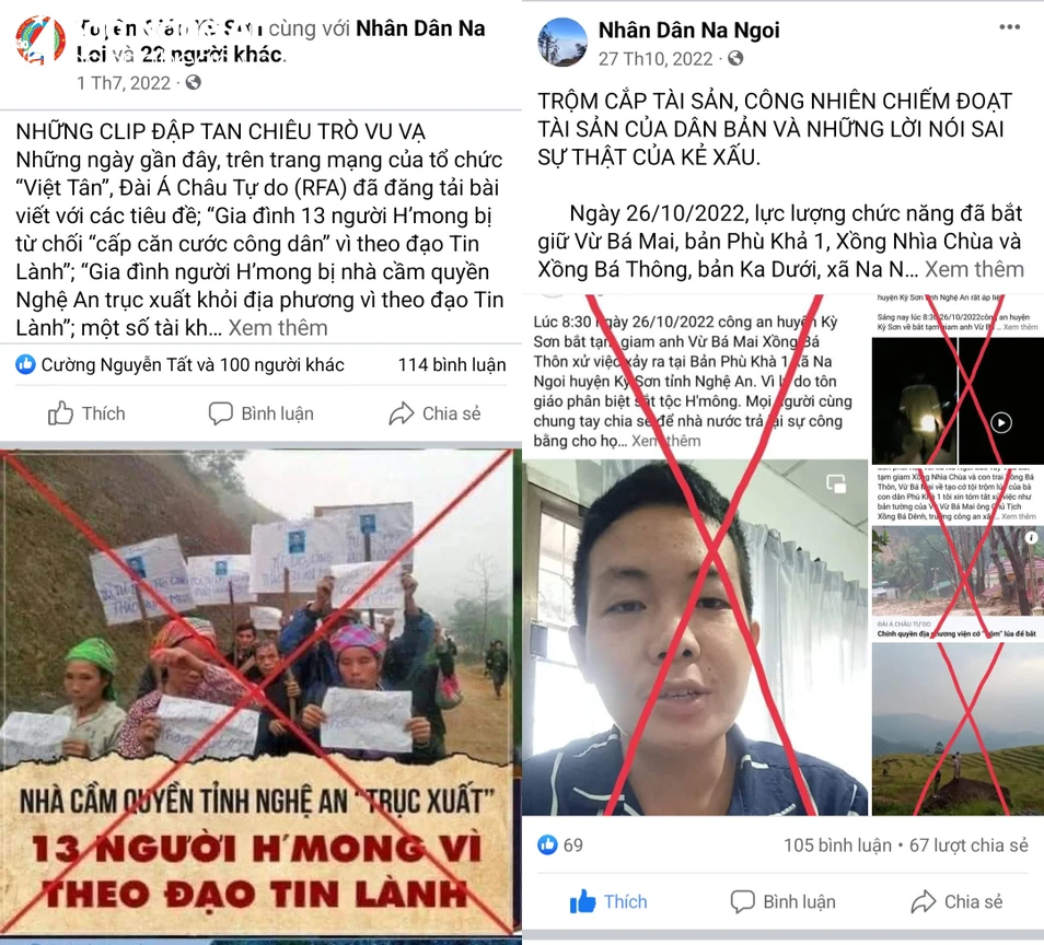 Các cấp ngành ở huyện Kỳ Sơn đấu tranh với quan điểm sai trái trên mạng xã hội. Ảnh tư liệu - chụp màn hình: Đào Thọ