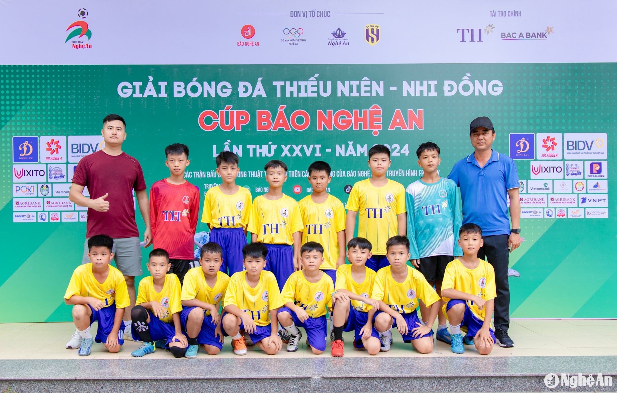 Đội hình Đội Thiếu niên huyện Thanh Chương tham gia Cúp Báo Nghệ An năm 2024. Ảnh: Thành Cường