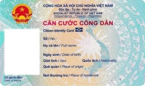 Mẫu thẻ căn cước công dân gắn chip điện tử chính thức. Ảnh: BCA