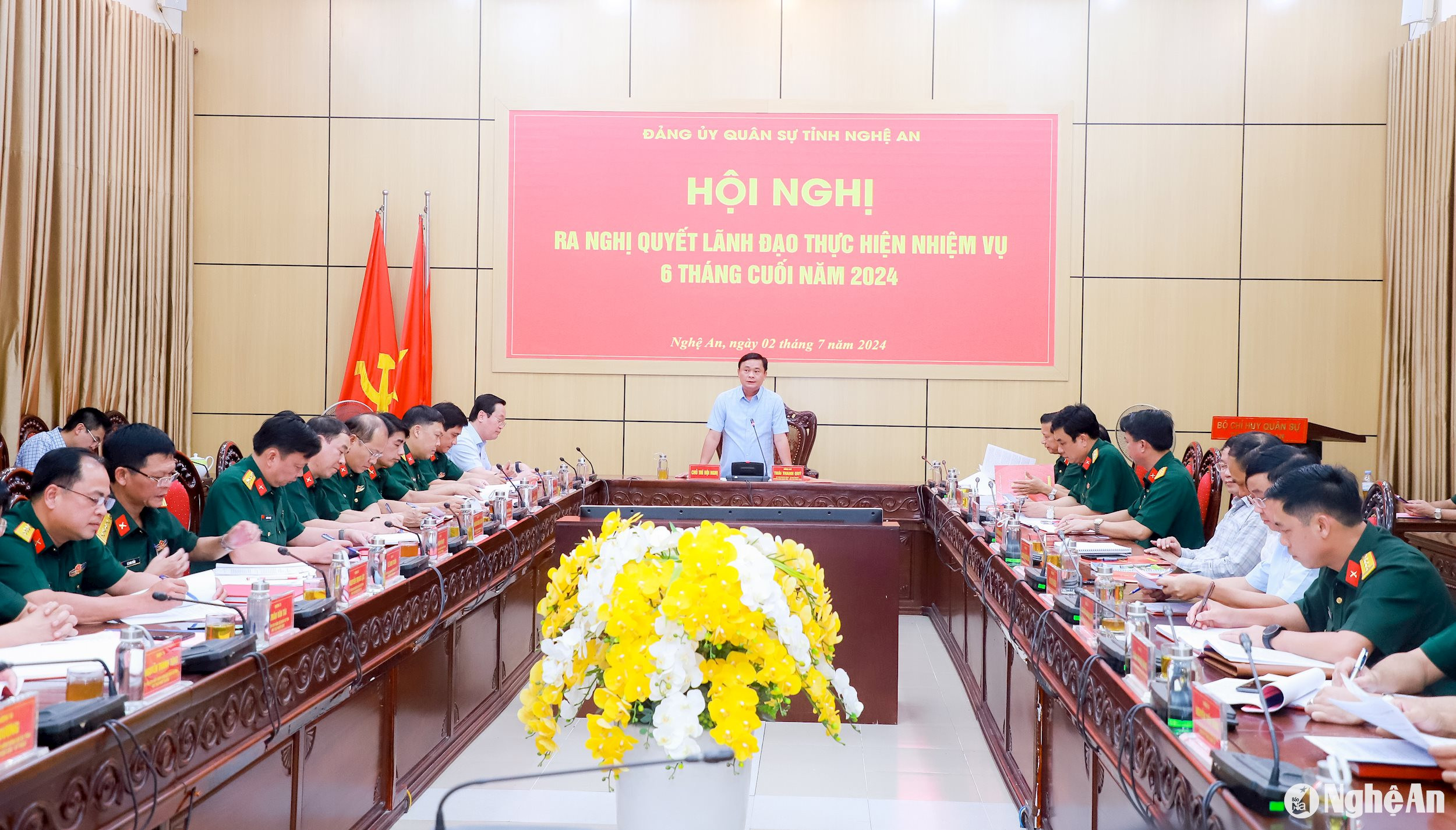 Toàn cảnh Hội nghị Đảng ủy Quân sự tỉnh Nghệ An. Ảnh: Thành Duy