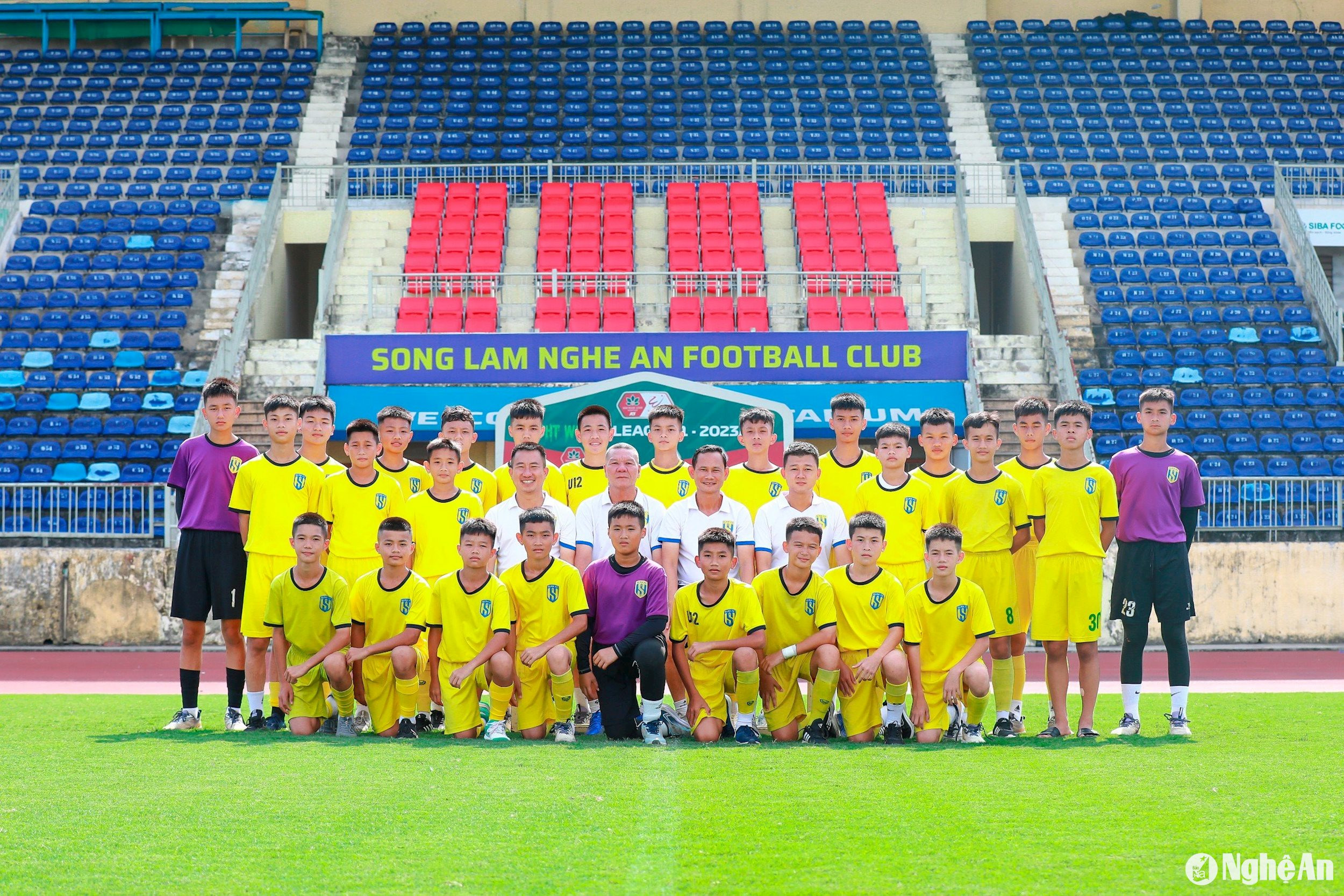 Đội U13 Sông Lam Nghệ An tham dự vòng chung kết Giải U13 Quốc gia 2024. Ảnh: Chung Lê