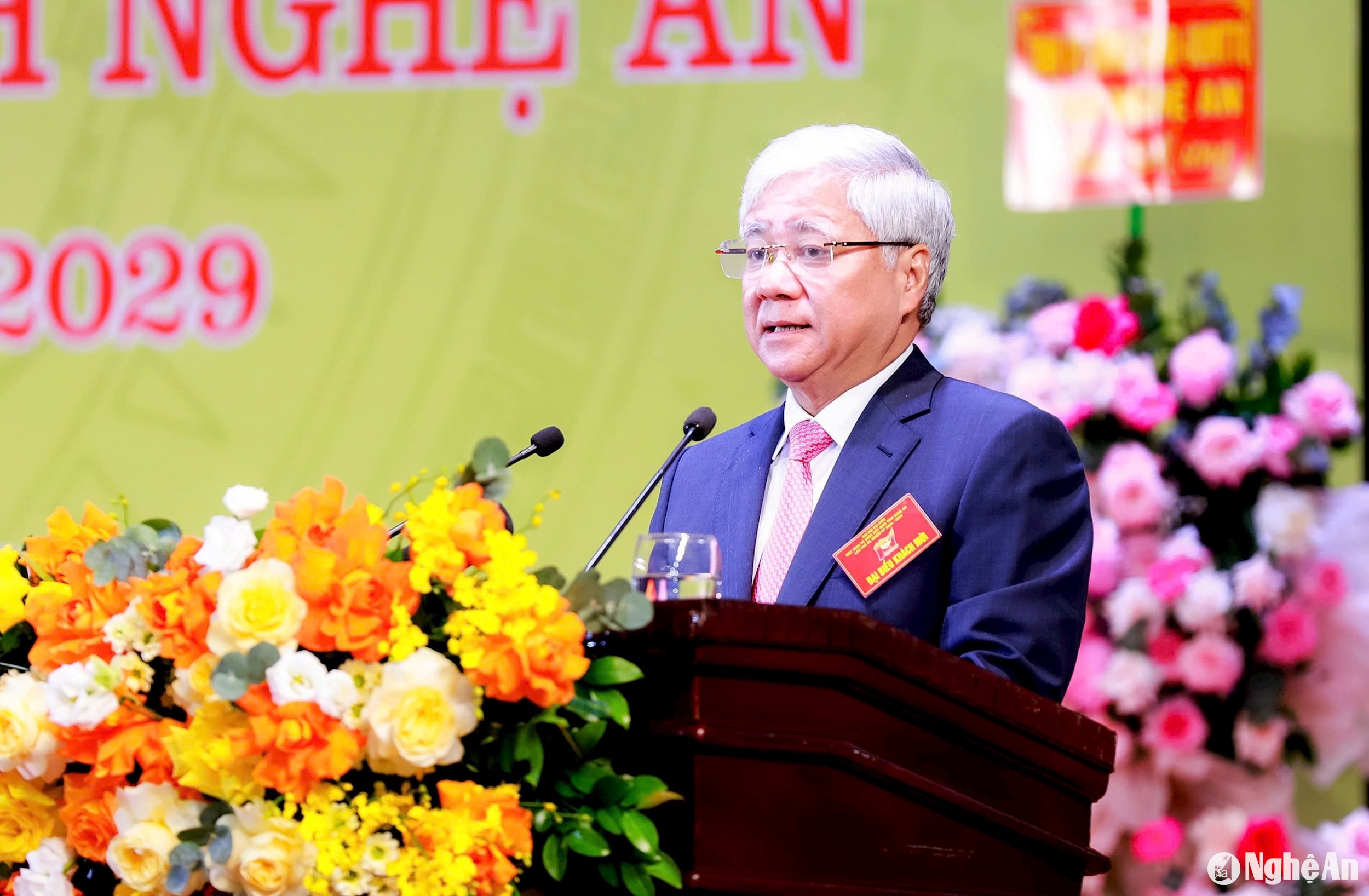 Bí thư Trung ương Đảng Đỗ Văn Chiến phát biểu chỉ đạo tại Đại hội đại biểu Mặt trận Tổ quốc Việt Nam tỉnh Nghệ An