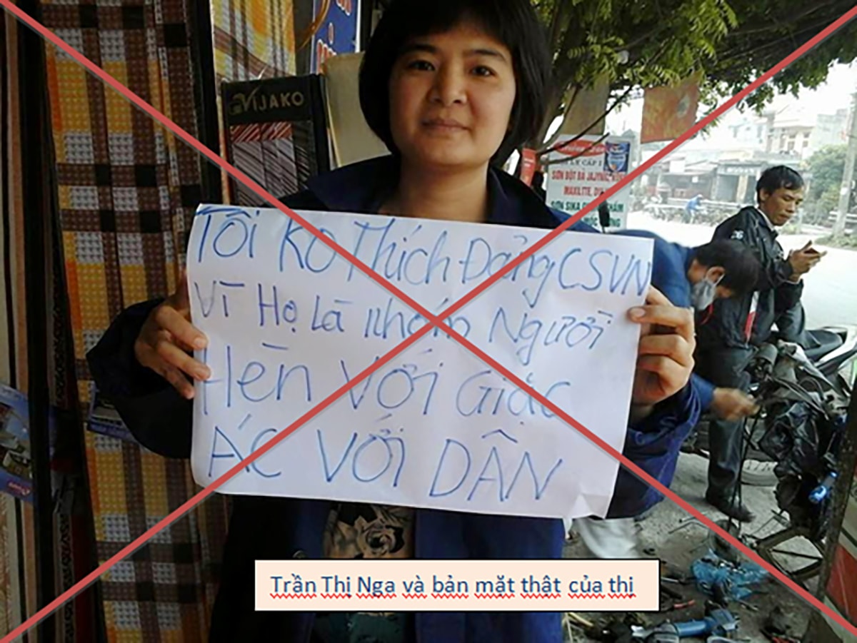 Trần Thị Nga và bản mặt thật của thị. Ảnh: Tư liệu