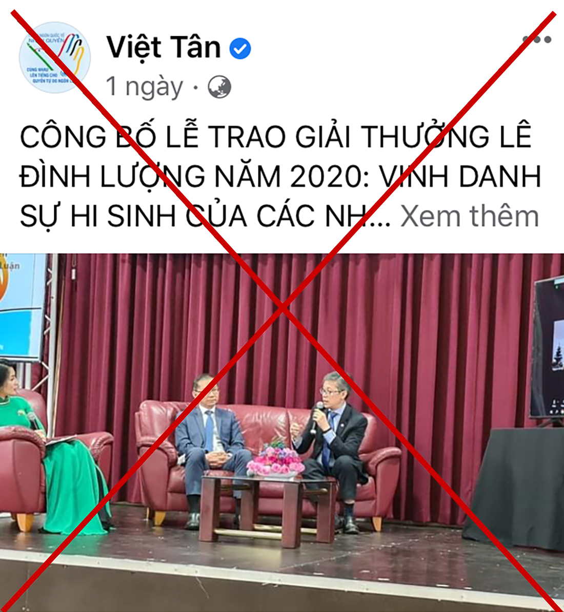 Việt Tân tổ chức trao Giải thưởng Nhân quyền Lê Đình Lượng năm 2020 cho sinh viên Phan Kim Khánh