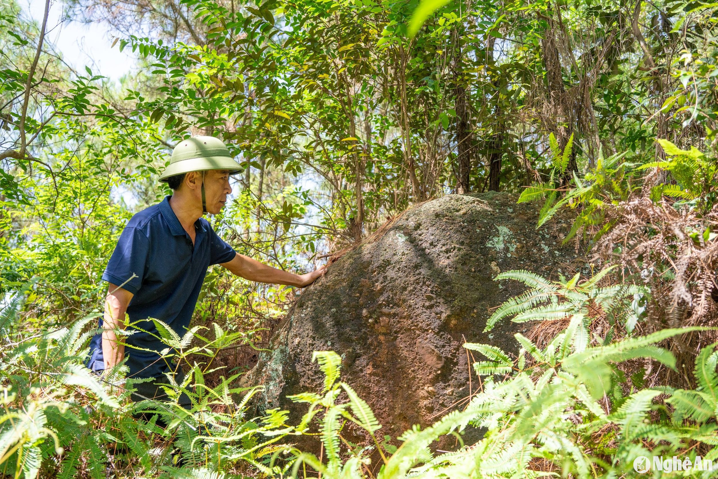 Những khối đá mồ côi trên núi Chợ Bùi. Ảnh Nguyễn Đạo