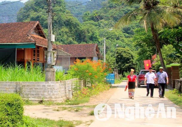 Bản Minh Thái, xã Tiên Kỳ (Tân Kỳ) đổi thay nhờ phong trào xây dựng NTM. Ảnh Xuân Hoàng