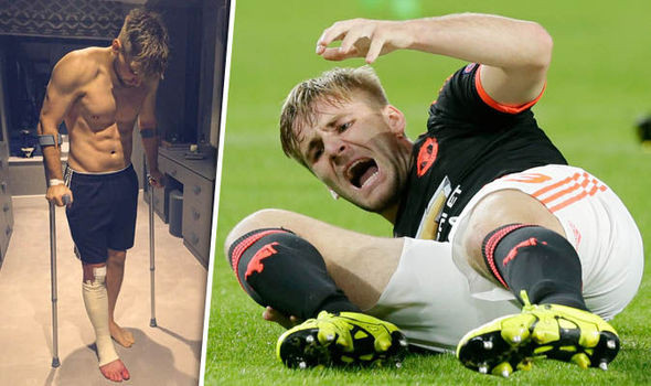 Spotted: Man Utd ace Luke Shaw posts injury update after horror leg break | Football | Sport | Express.co.uk