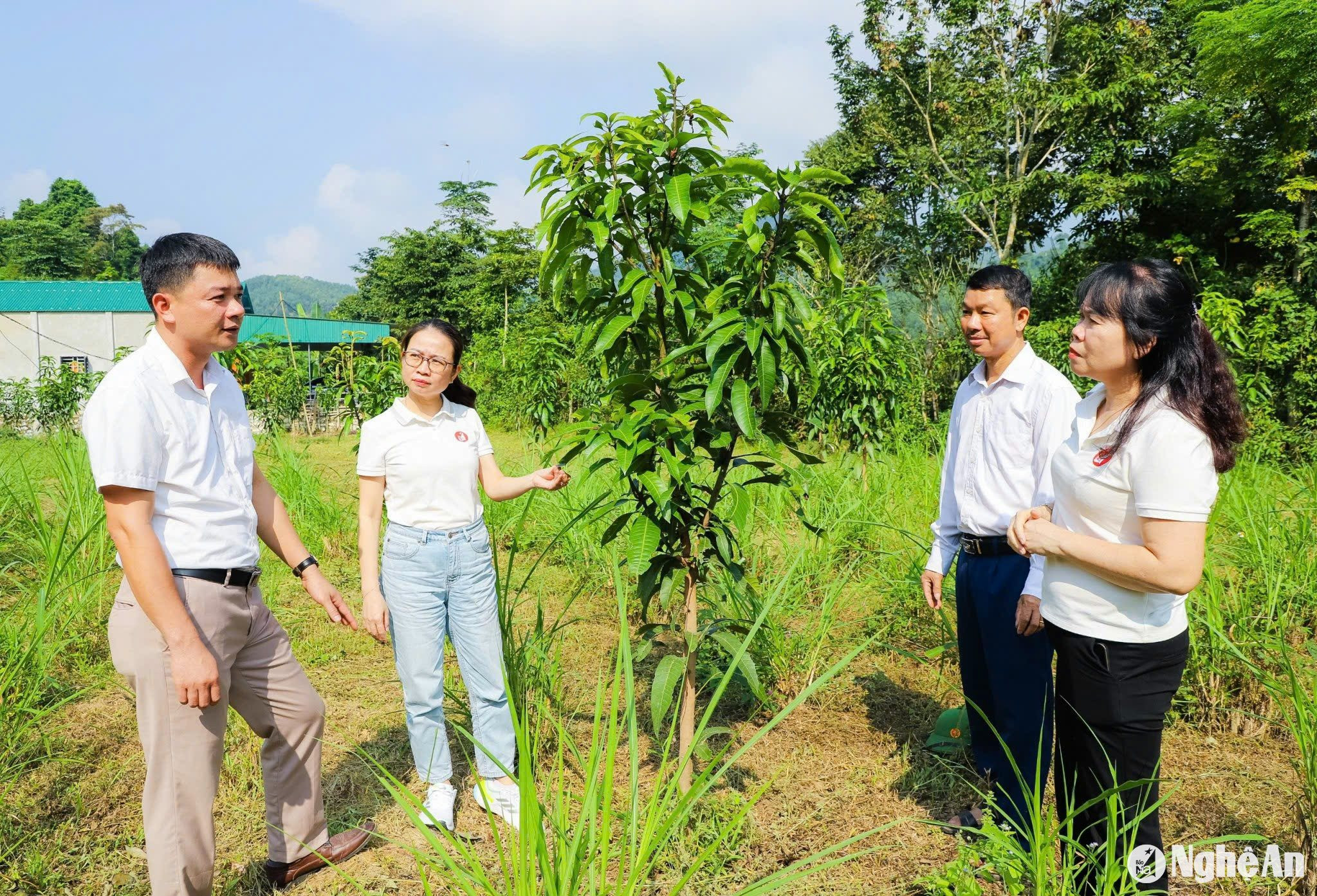  Lãnh đạo Báo Nghệ An trao đổi với lãnh đạo xã Xiêng My (huyện Tương Dương)