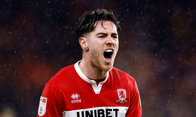 Premier League scouts monitoring Middlesbrough midfielder Hayden Hackney... with four of the 'Big Six' keeping tabs on the England U21 star ahead of a possible move next summer | Daily Mail Online