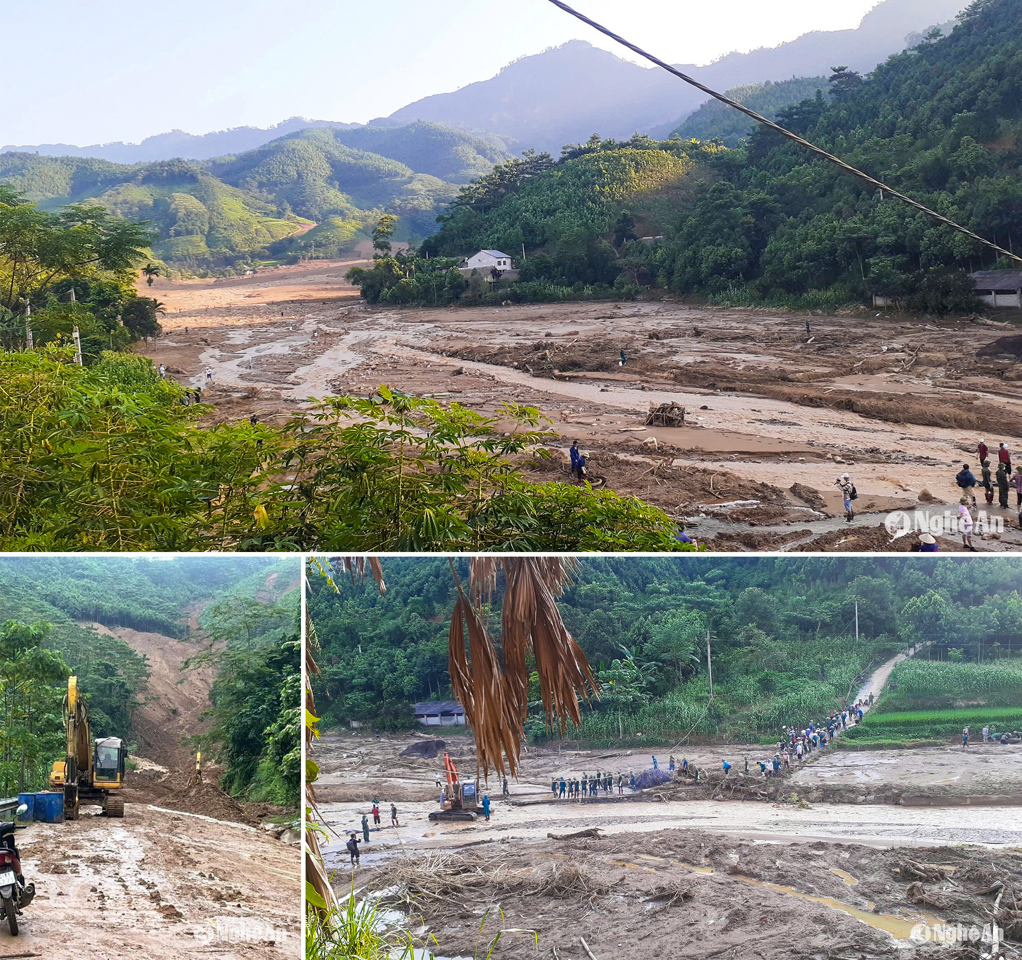 Khung cảnh tan hoang mà đoàn thiện nguyện của tuổi trẻ huyện Nghĩa Đàn ghi lại được trong hành trình ủng hộ bà con vùng lũ tại Lào Cai. Ảnh: Huyện đoàn Nghĩa Đàn