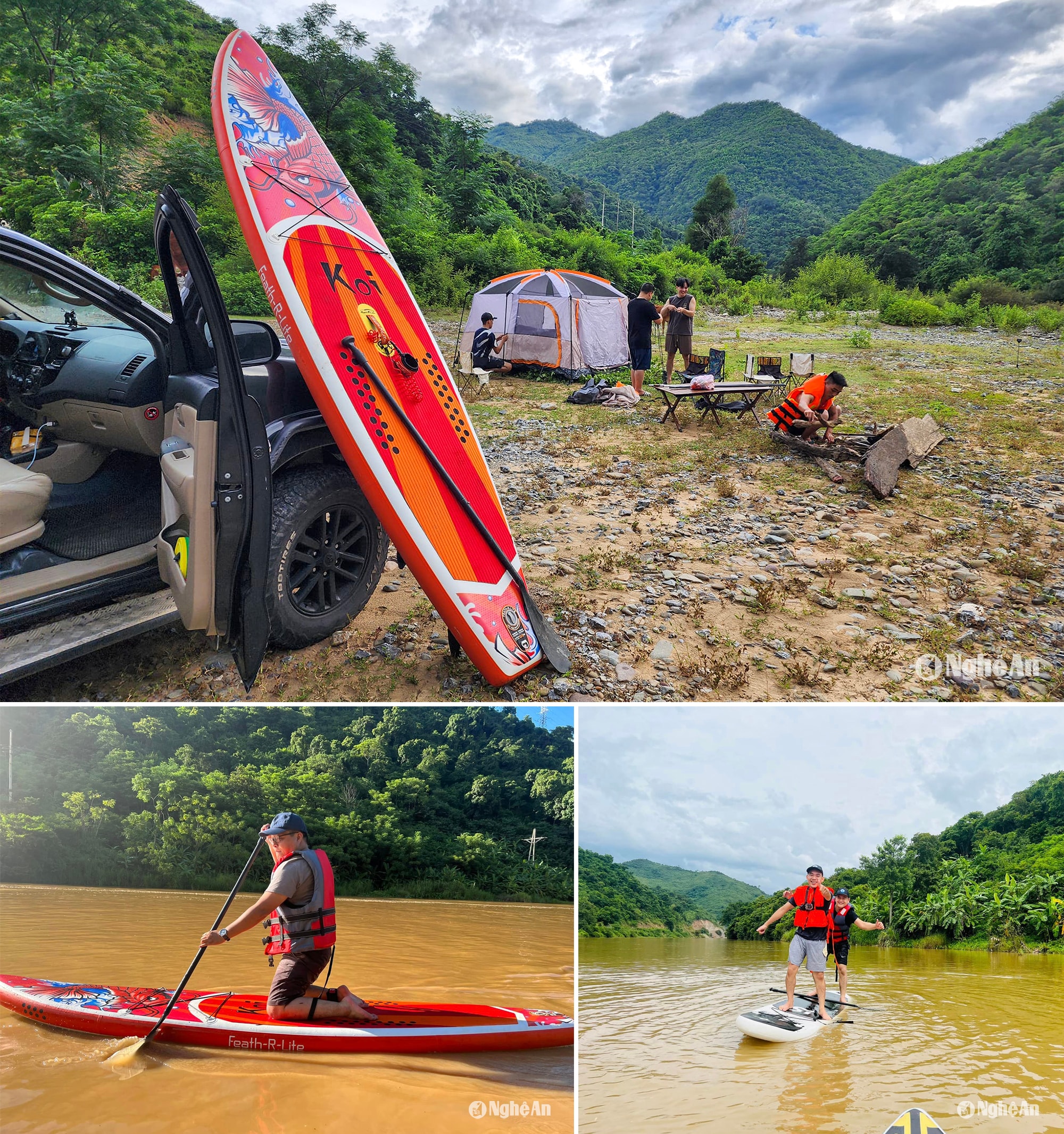 Hình ảnh camping, dã ngoại ở các địa điểm của Kỳ Sơn được Vi Khăm Môn đưa lên mạng xã hội.