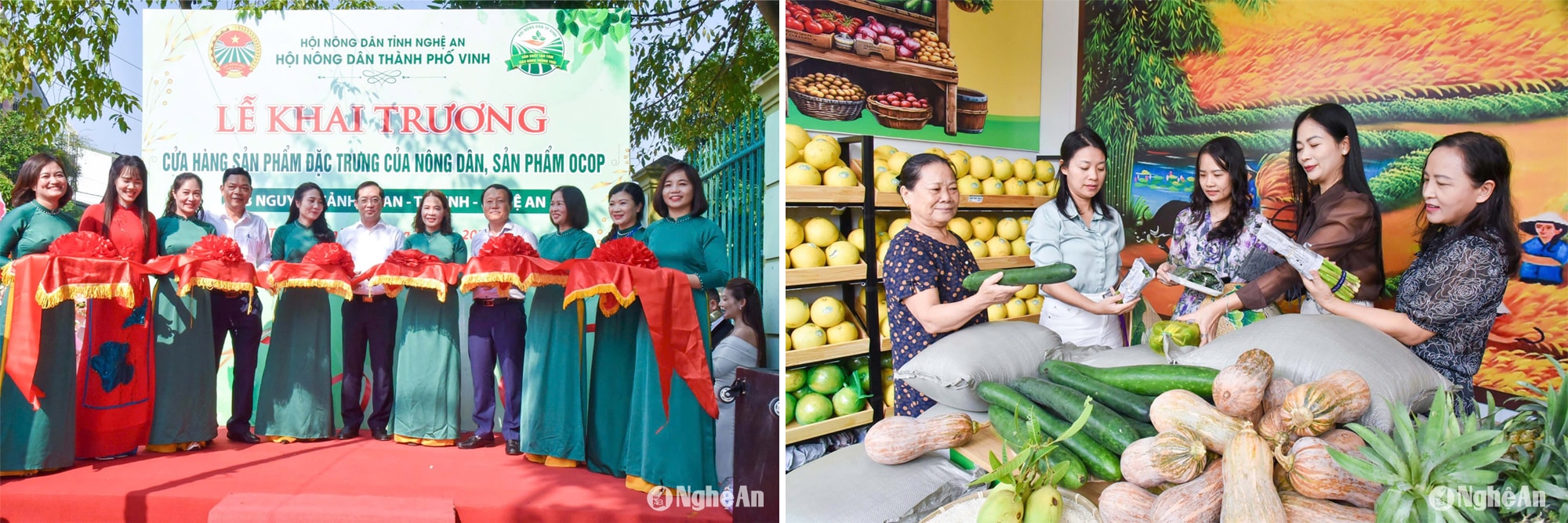 Khai trương cửa hàng sản phẩm đặc trưng của nông dân, sản phẩm OCOP. Ảnh: TL