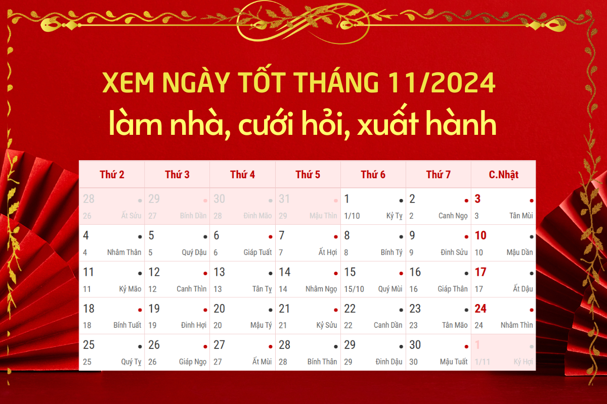 ngày tốt tháng 112024