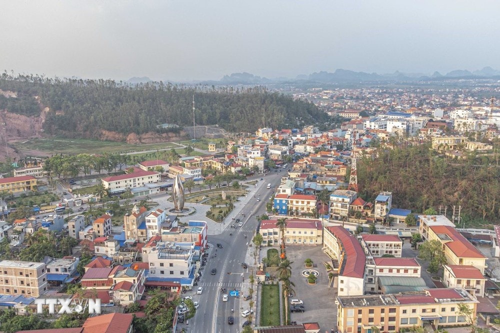 Trung tâm huyện Thủy Nguyên, Hải Phòng. (Ảnh: Hoàng Hiếu/TTXVN)