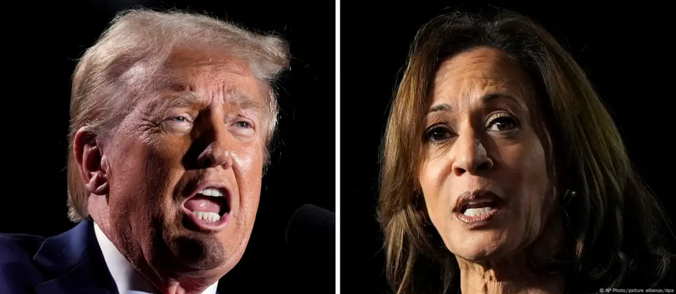 Ông Donald Trump và bà Kamala Harris - 2 ứng viên chính trong cuộc đua vào Nhà Trắng năm nay. Ảnh: AP