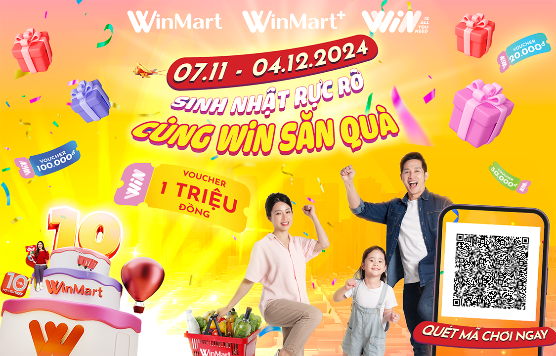 Săn Voucher xịn cùng WinMart trong tháng sinh nhật