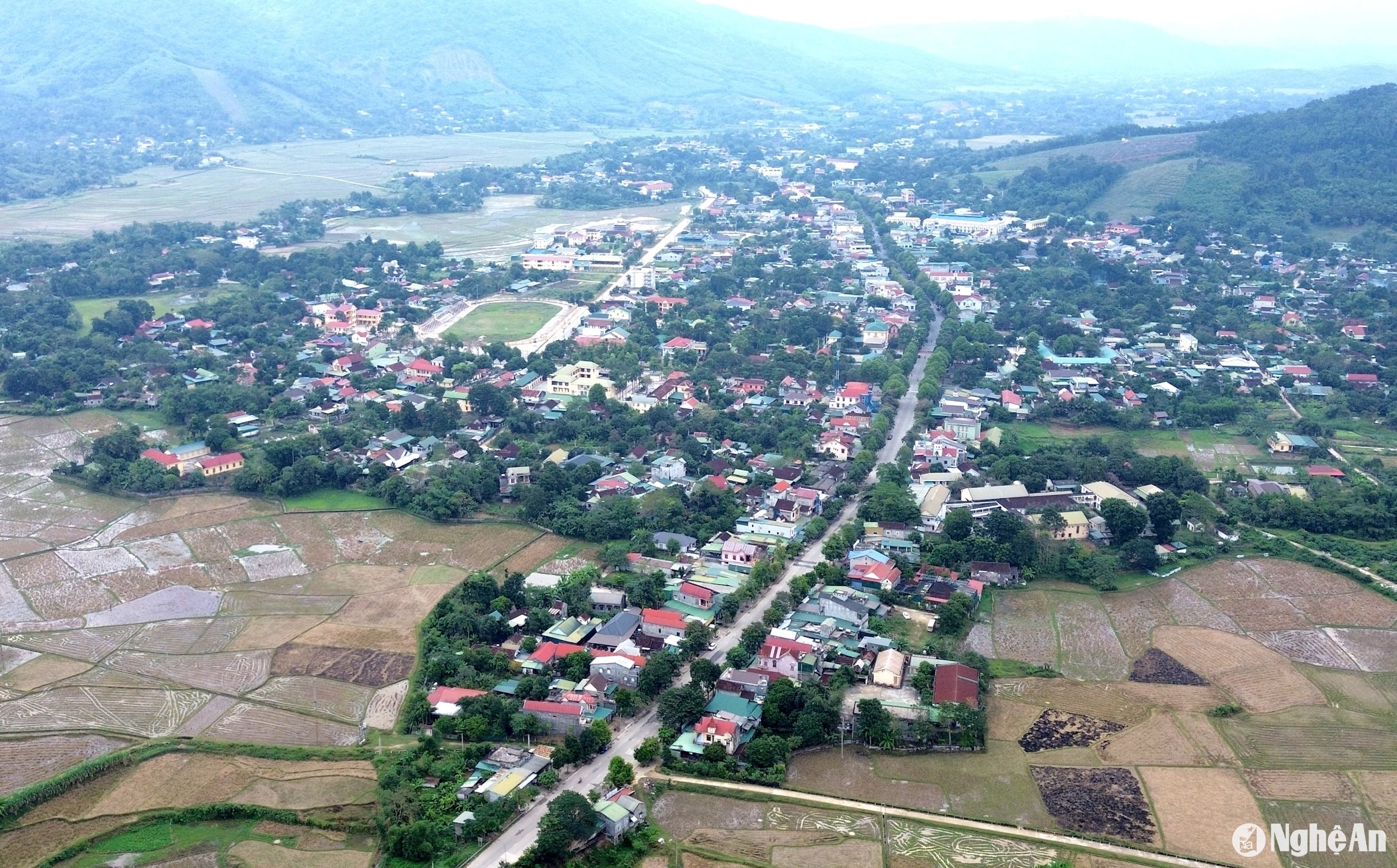 Thị trấn Kim Sơn, huyện Quế Phong. Ảnh: Xuân Hoàng