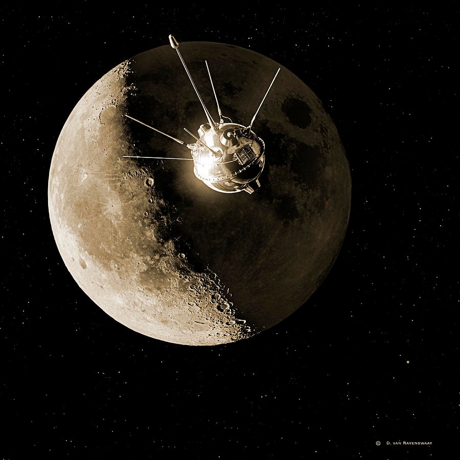 Luna 1 Spacecraft At The Moon, 1959 by Science Photo Library