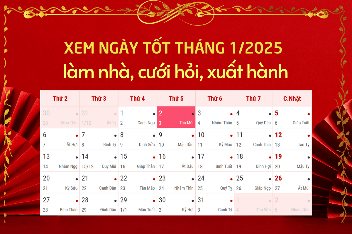 Ngày tốt tháng 12025