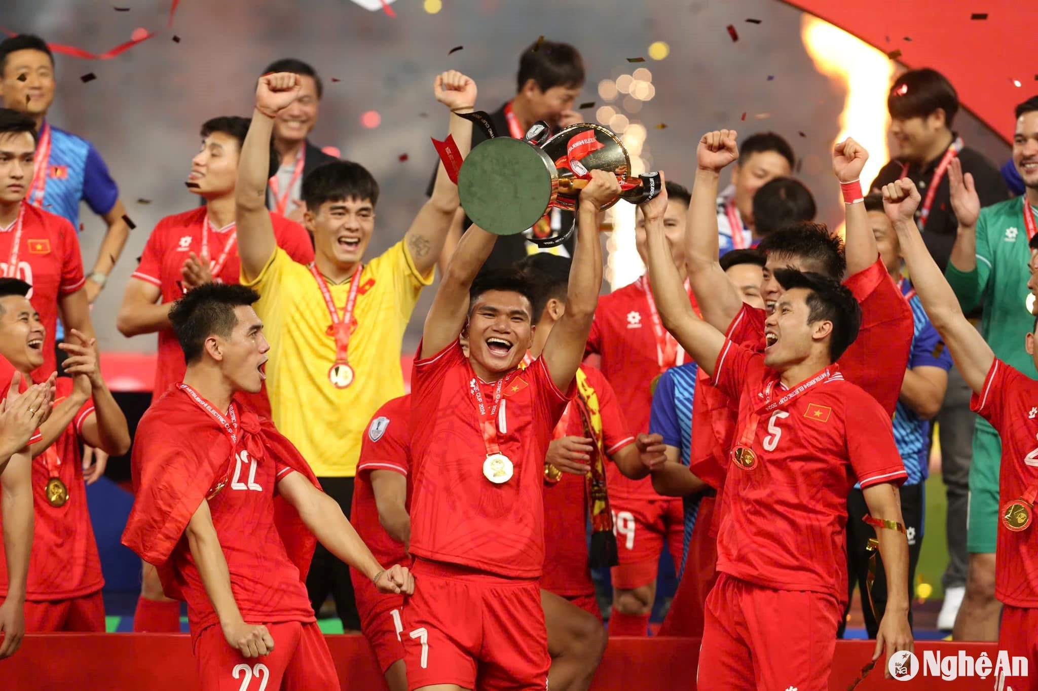 Phạm Xuân Mạnh góp công lớn trong chức vô địch Asean Cup của đội tuyển Việt Nam. Ảnh FBNV