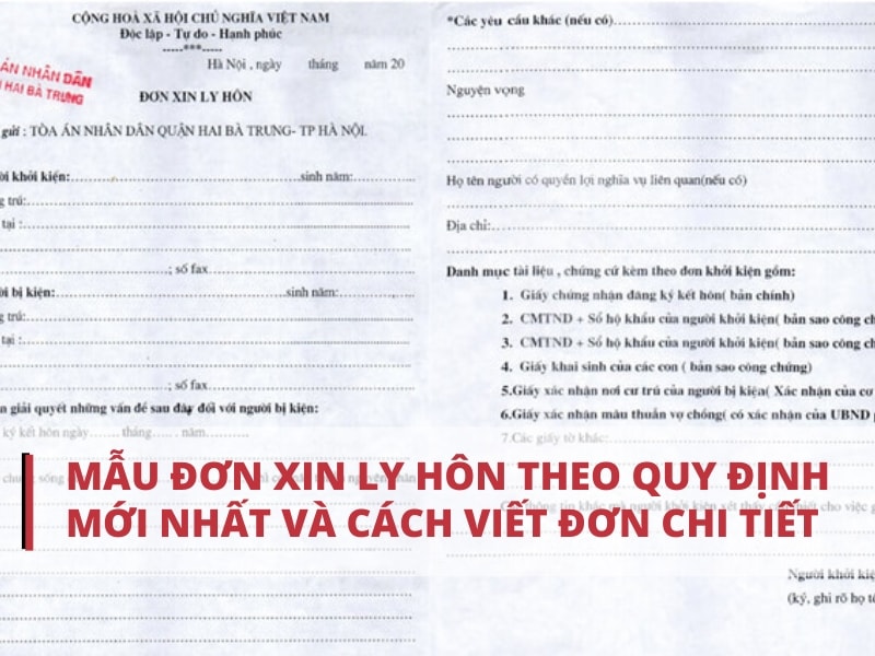 Tải mẫu đơn ly hôn viết tay mới nhất 2025