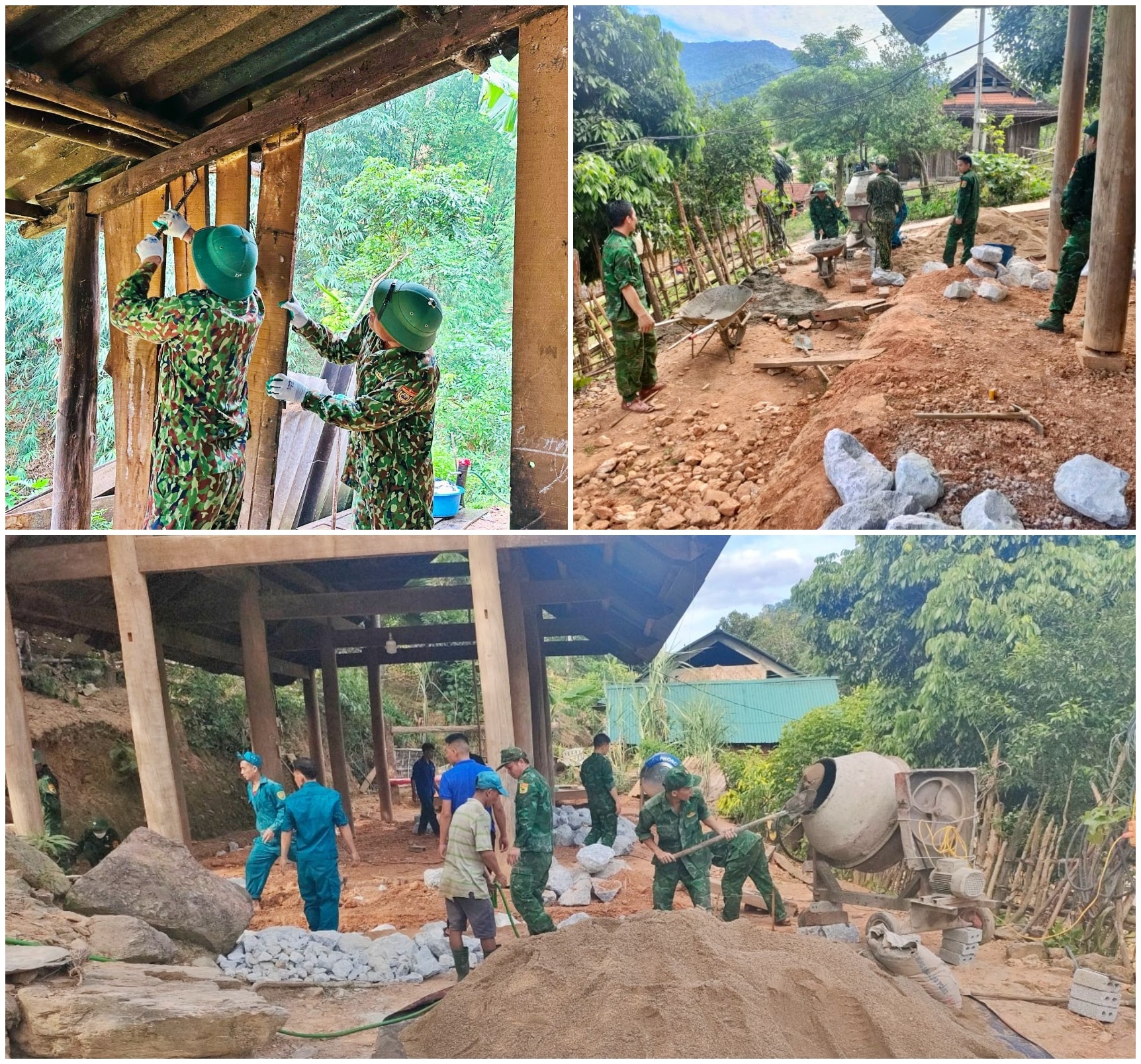 Đồn biên phòng Tam Quang hỗ trợ dựng nhà cho người nghèo