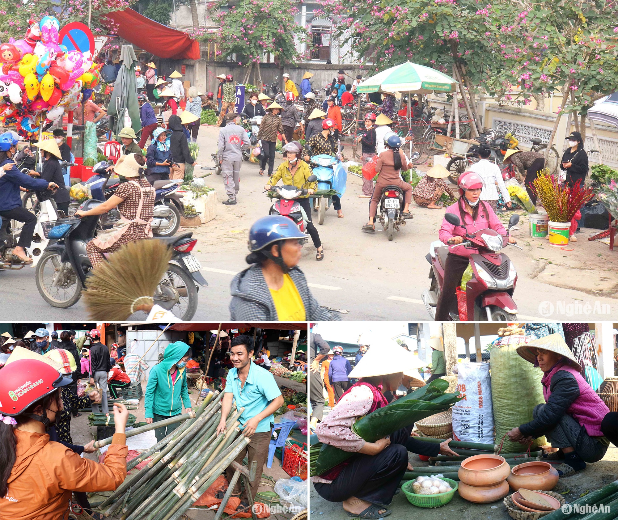 Nhộn nhịp chợ quê ngày Tết. Ảnh: Huy Thư