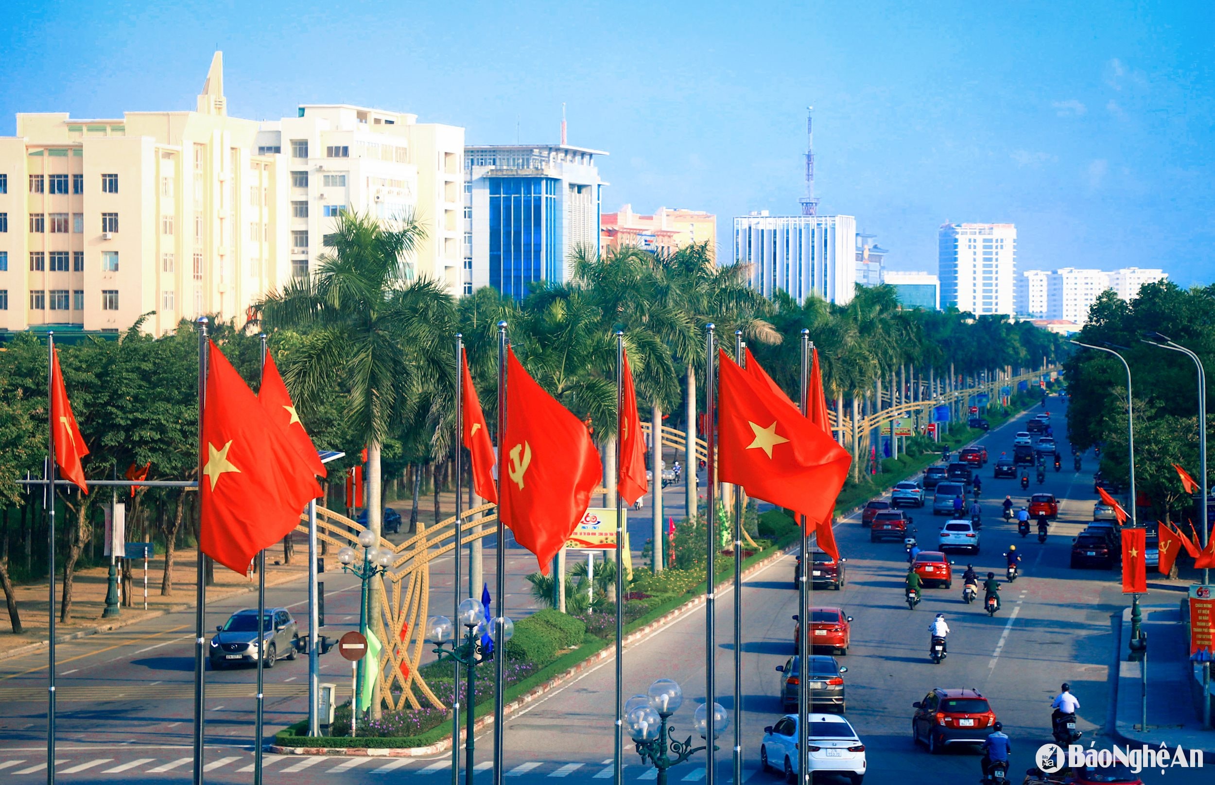 1 góc trung tâm thành phố Vinh. Ảnh Thành Duy