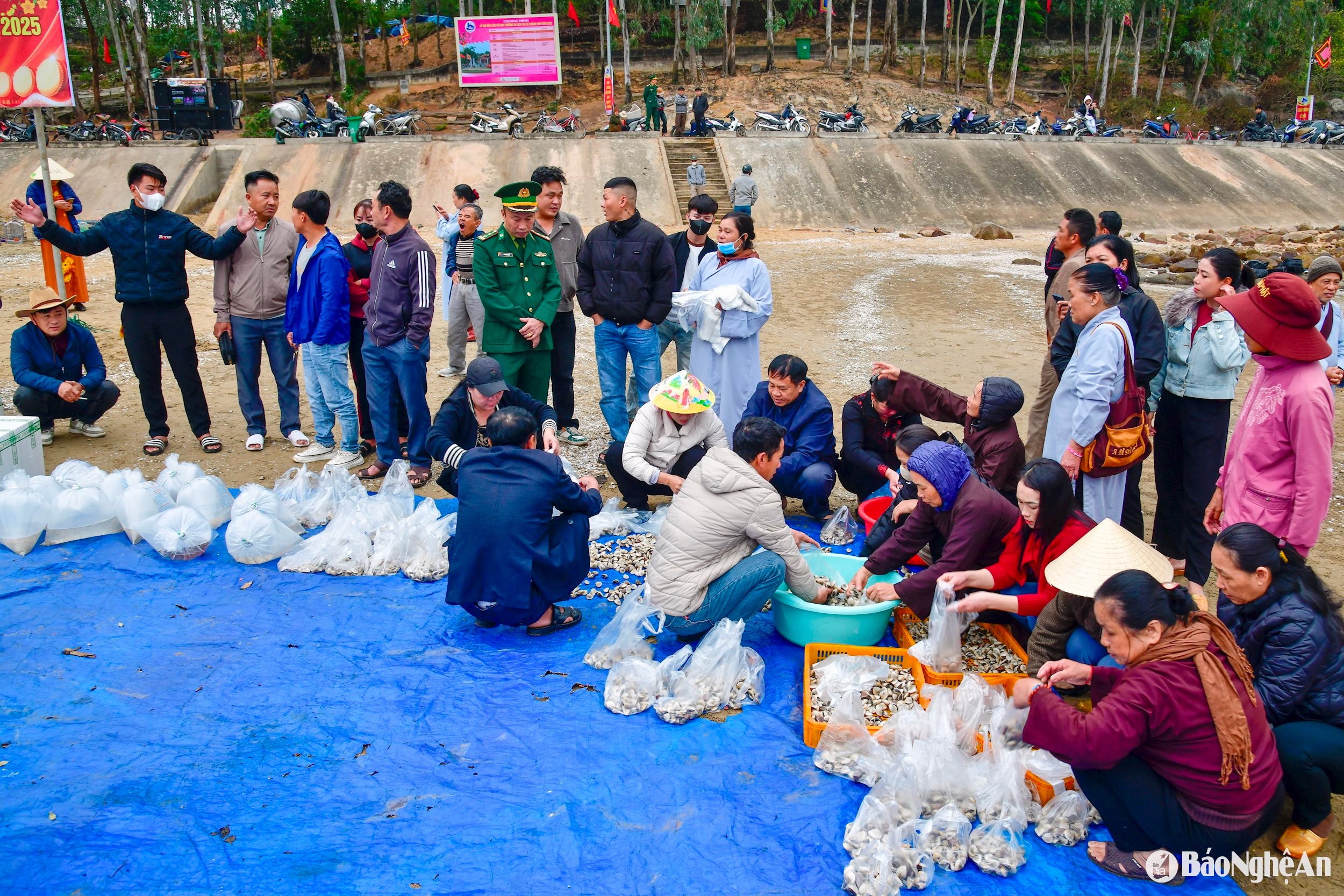 người dân tập kết ngao giống, cá giống ... để phóng sinh (1) (1)