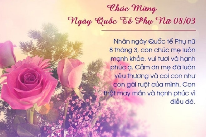 Lời chúc Ngày Quốc tế Phụ nữ 8/3