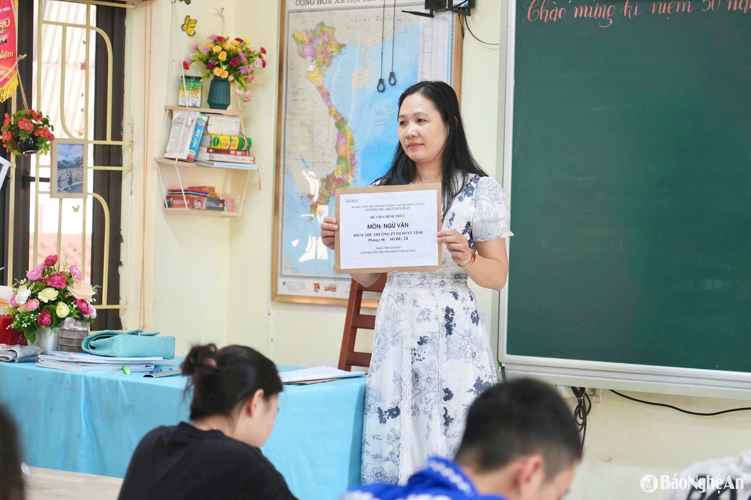 Việc tổ chức Kỳ thi được tổ chức như Kỳ thi thật. Ảnh - Mỹ Hà