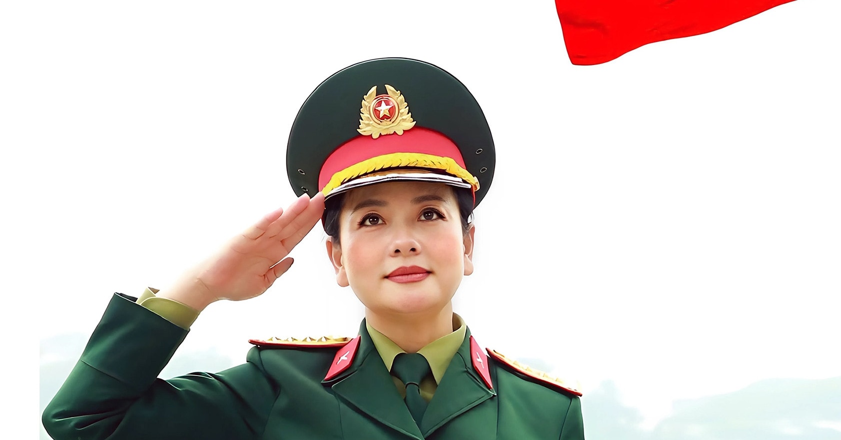 Nữ NSND mang quân hàm Đại tá gây sốt với bức ảnh mặc quân phục ở tuổi 56