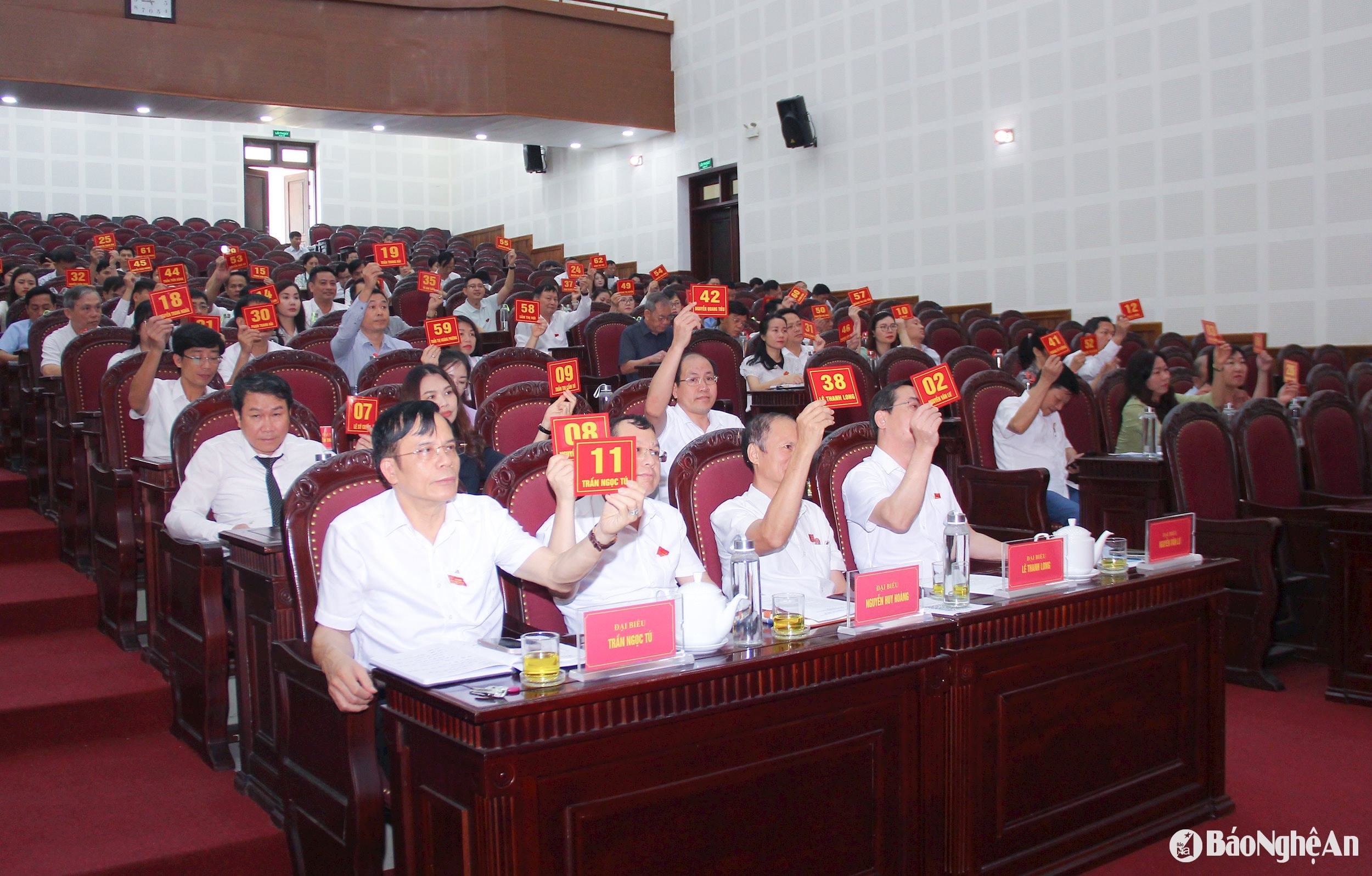 Các đại biểu HĐND thành phố biểu quyết thông qua nghị quyết