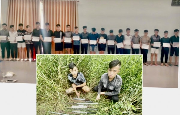 Xách cả bao hung khí đi giải quyết mâu thuẫn, 22 đối tượng bị khởi tố -0