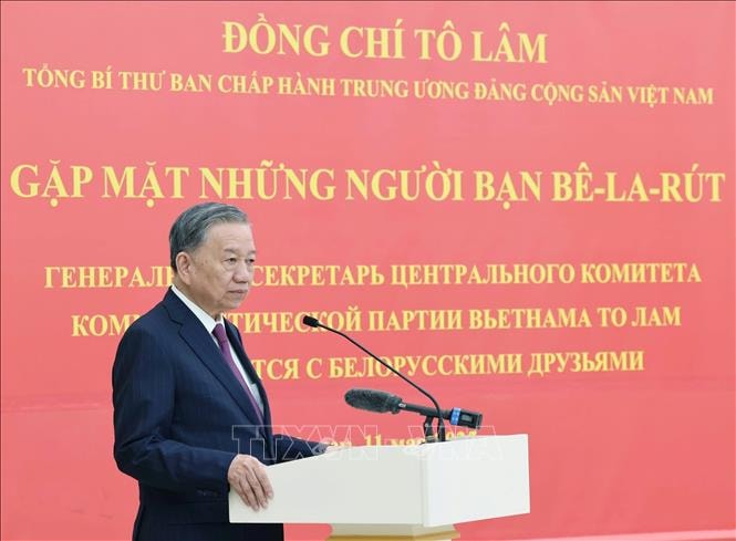 Tổng Bí thư Tô Lâm: Vun đắp tình hữu nghị Việt Nam-Belarus ngày càng bền chặt- Ảnh 1. Tổng Bí thư Tô Lâm: Vun đắp tình hữu nghị Việt Nam-Belarus ngày càng bền chặt- Ảnh 1.