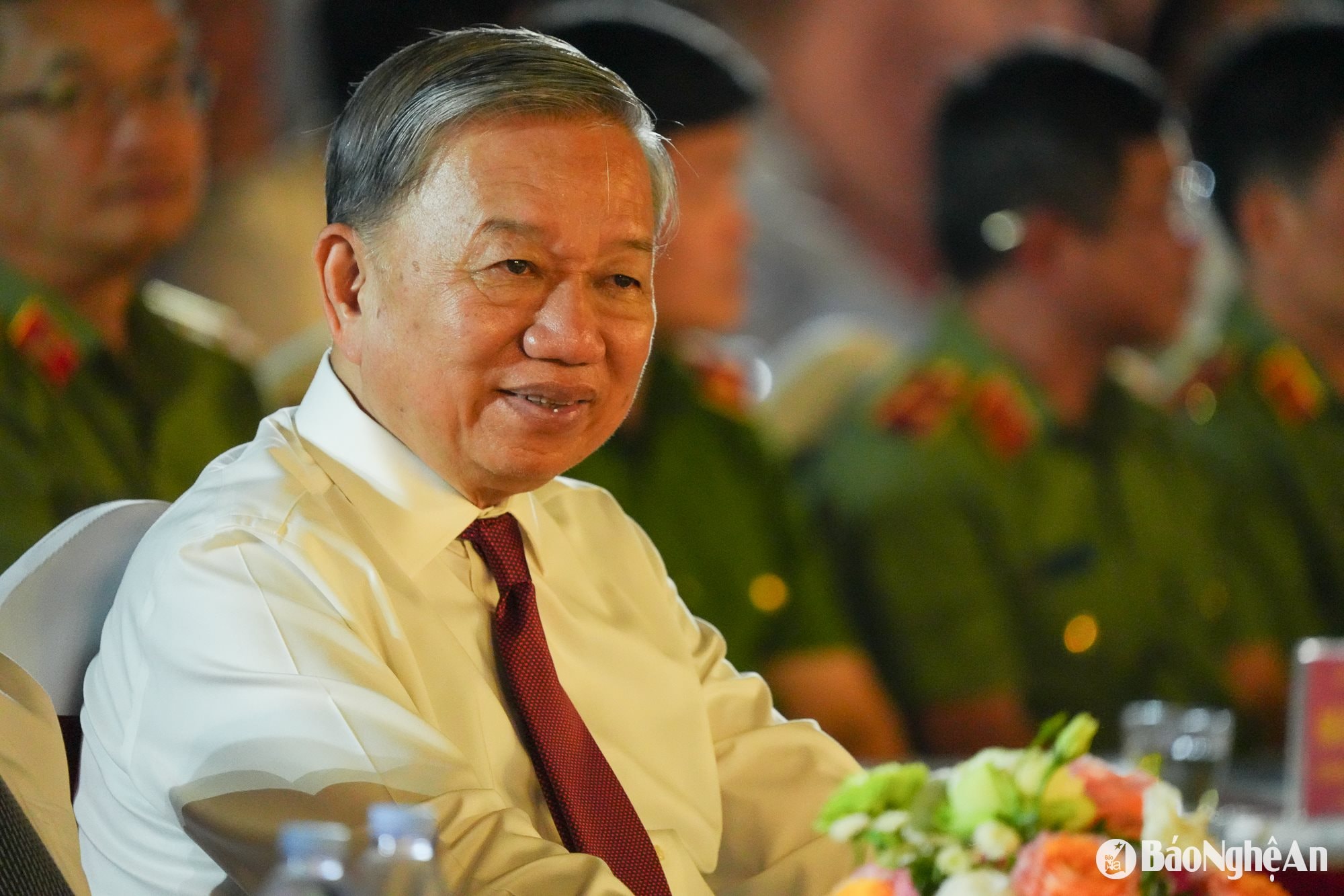 Đồng chí Tô Lâm - Tổng Bí thư Ban Chấp hành Trung ương Đảng Cộng sản Việt Nam tham dự Lễ khai mạc Lễ hội Làng Sen năm 2025. Ảnh: Thành Cường